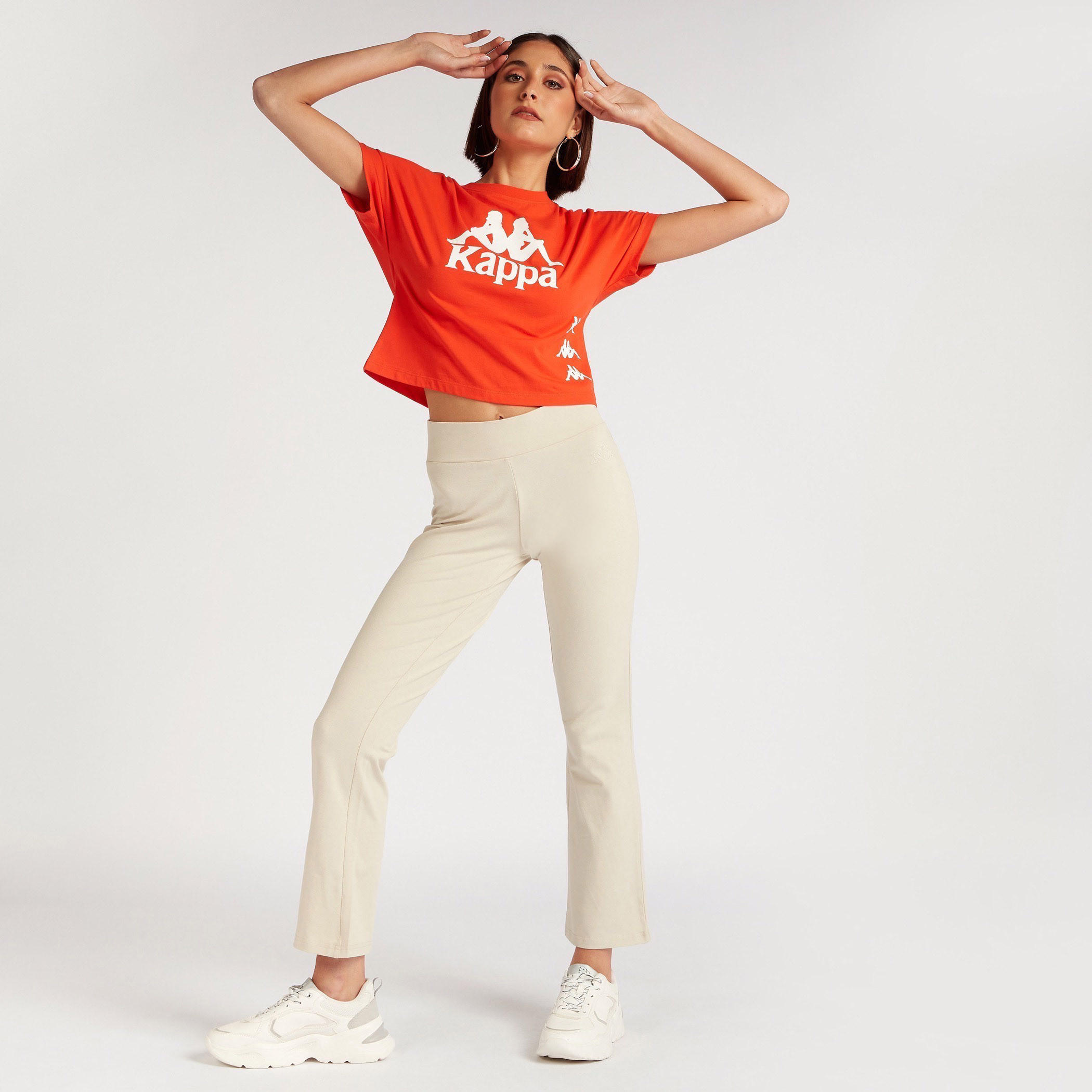 بنطلون رياضي سادة مع خصر مطّاطي من كابا-women-clothing-bottoms-joggers-image-3