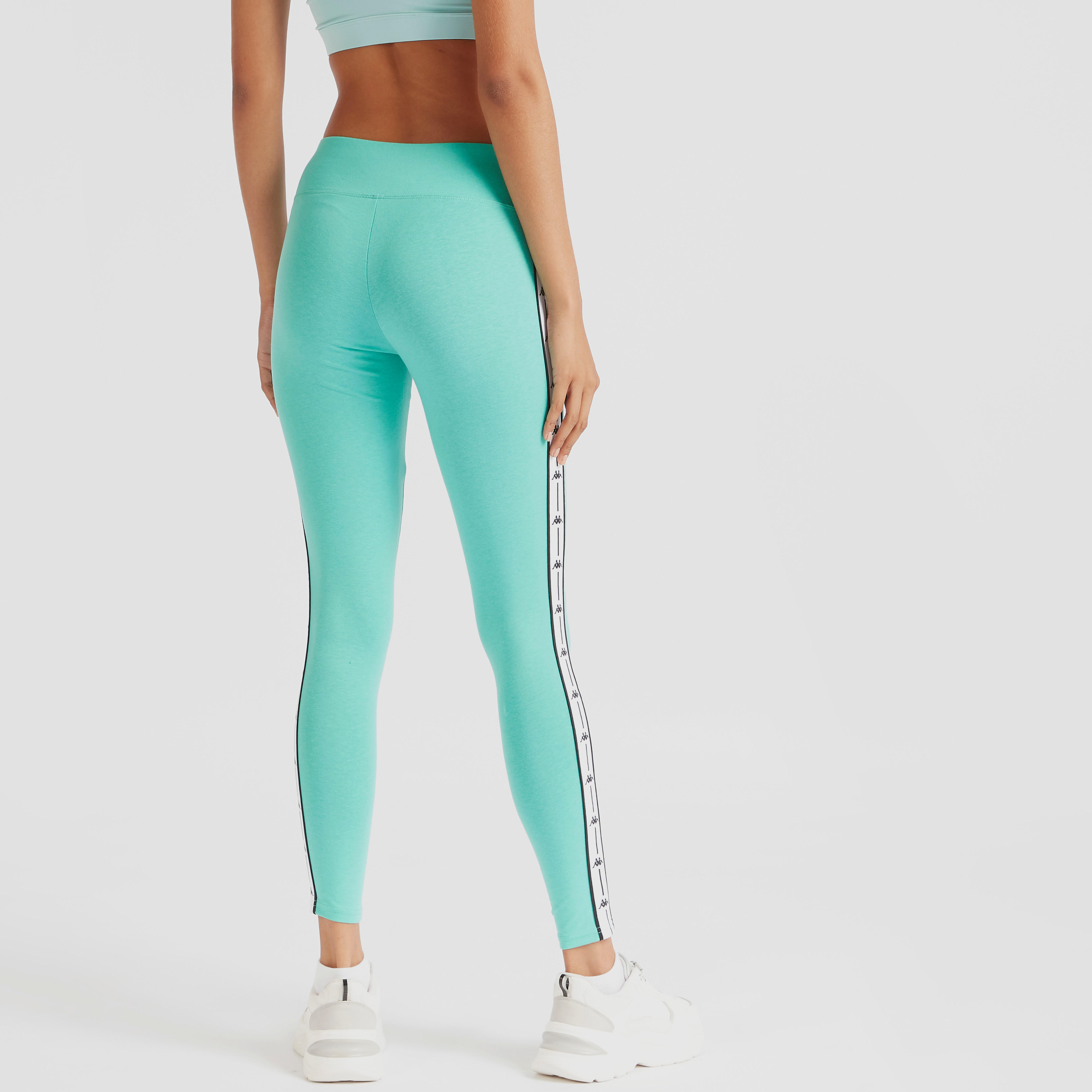 بنطلون ليقنز سادة بخصر مطّاطي وتفاصيل شريطة من كابا-women-clothing-bottoms-leggings-image-4