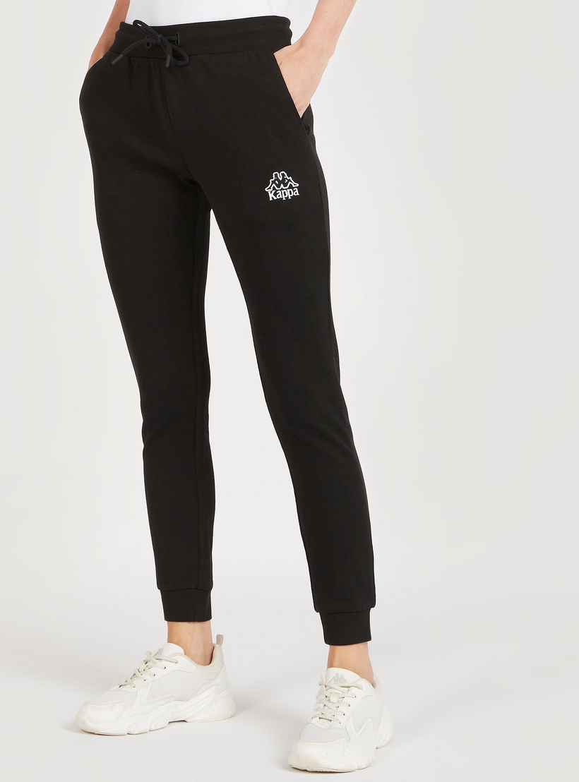Kappa Solid Joggers with Drawstring Closure and Pockets-women-clothing-bottoms-joggers-image-1