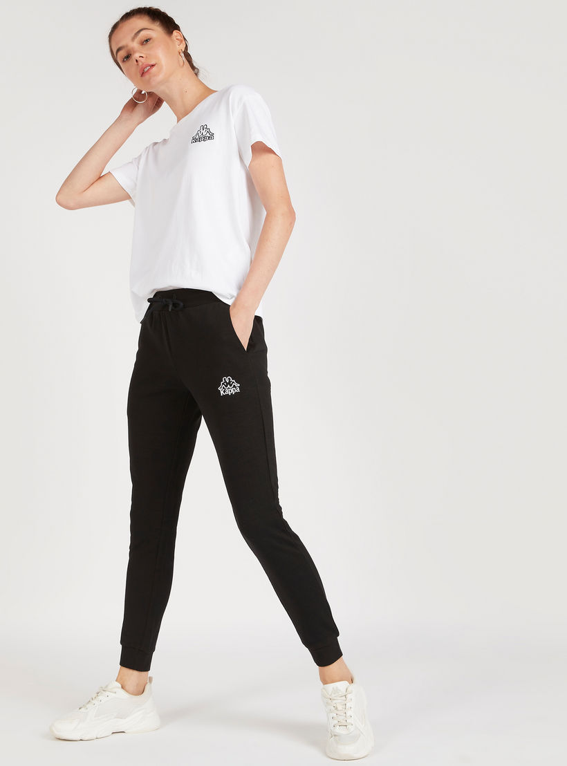 Kappa Solid Joggers with Drawstring Closure and Pockets-women-clothing-bottoms-joggers-image-2