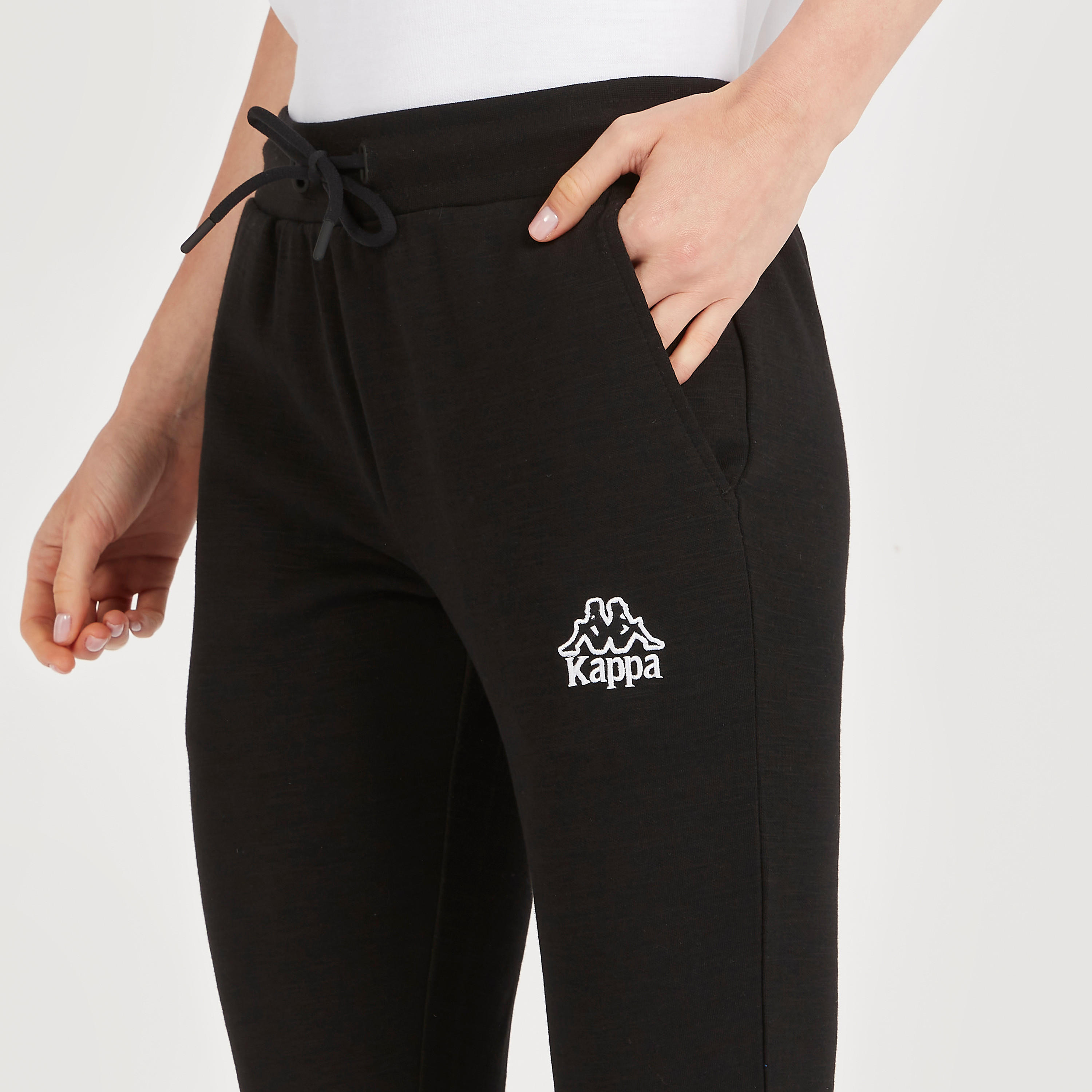 Kappa Solid Joggers with Drawstring Closure and Pockets-women-clothing-bottoms-joggers-image-3