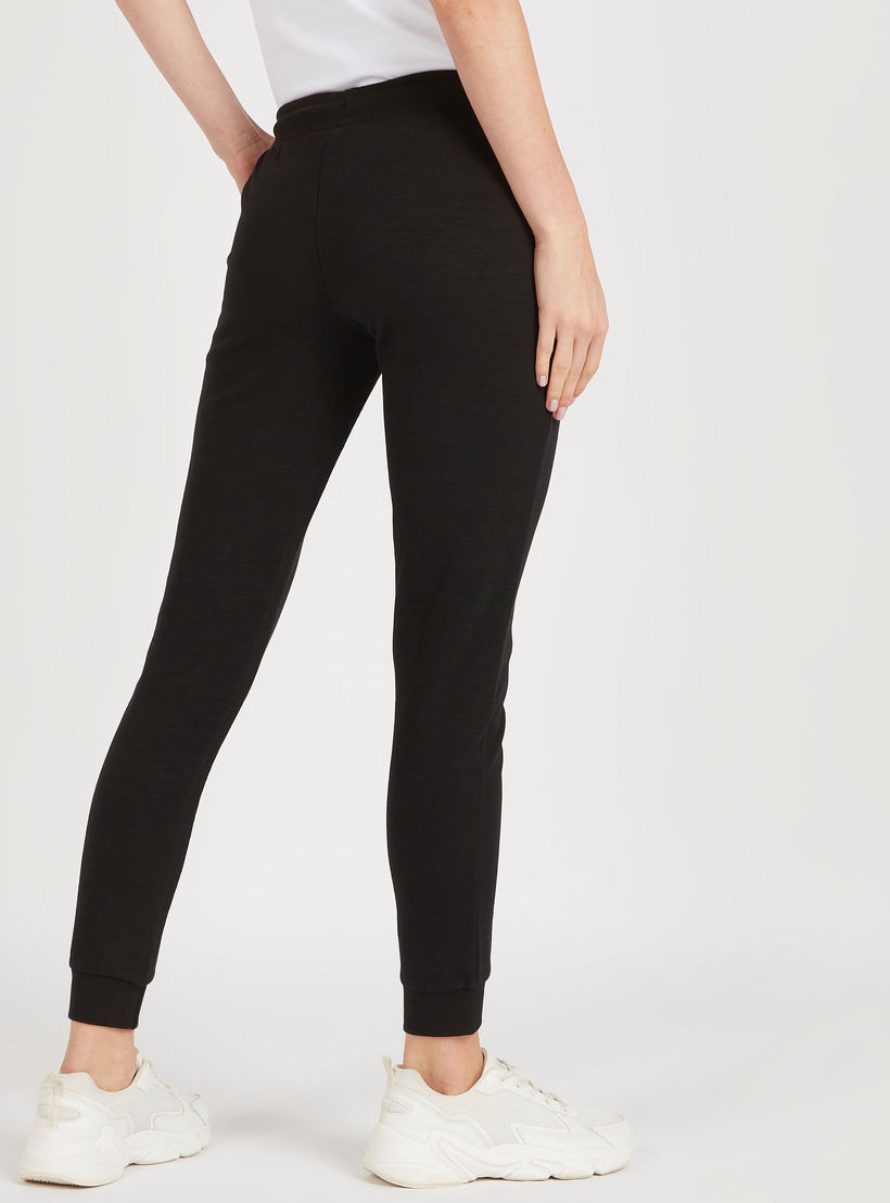 Kappa Solid Joggers with Drawstring Closure and Pockets-women-clothing-bottoms-joggers-image-4