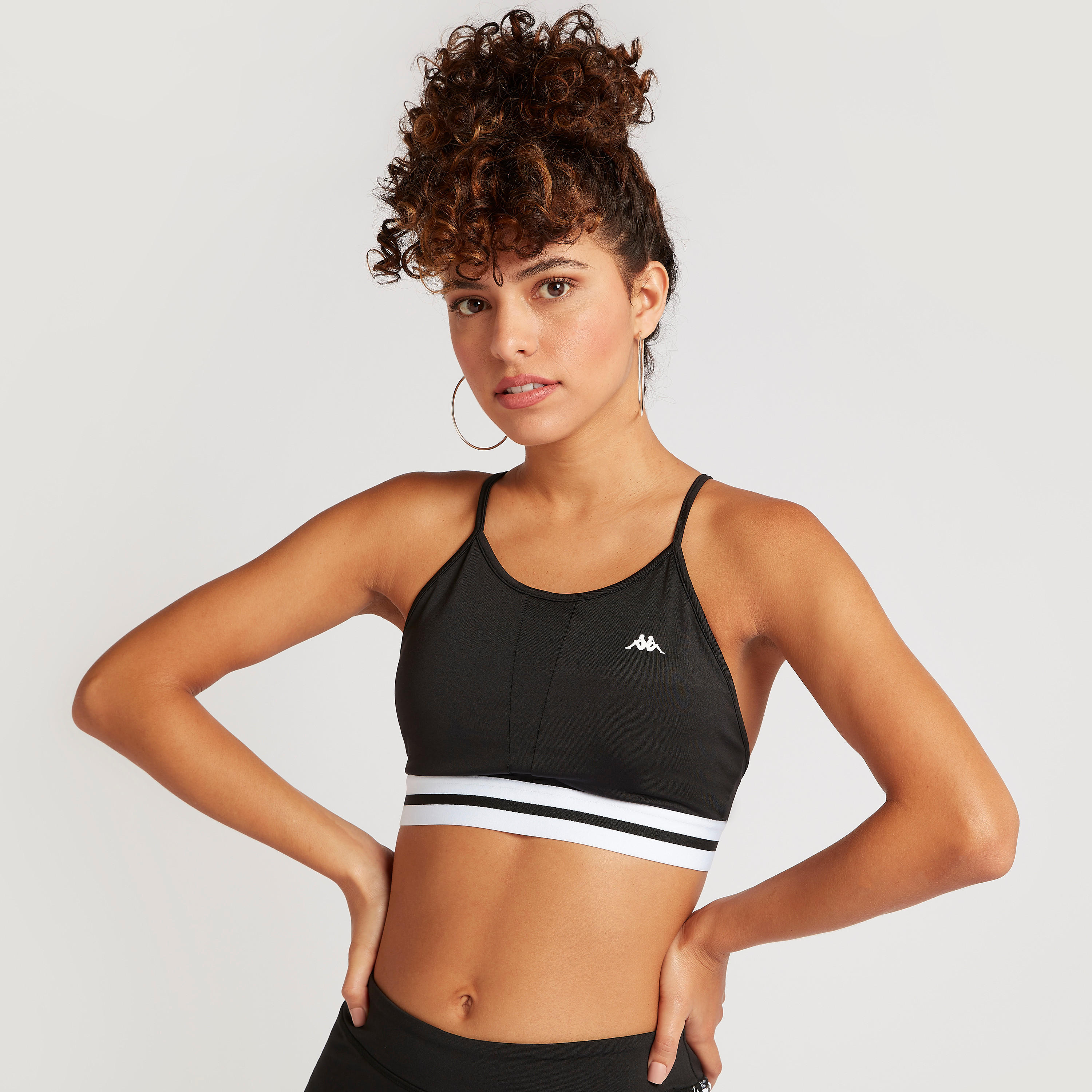 Kappa Logo Print Sports Bra with Strappy Back-sports-women-clothing-sportsbras-image-1