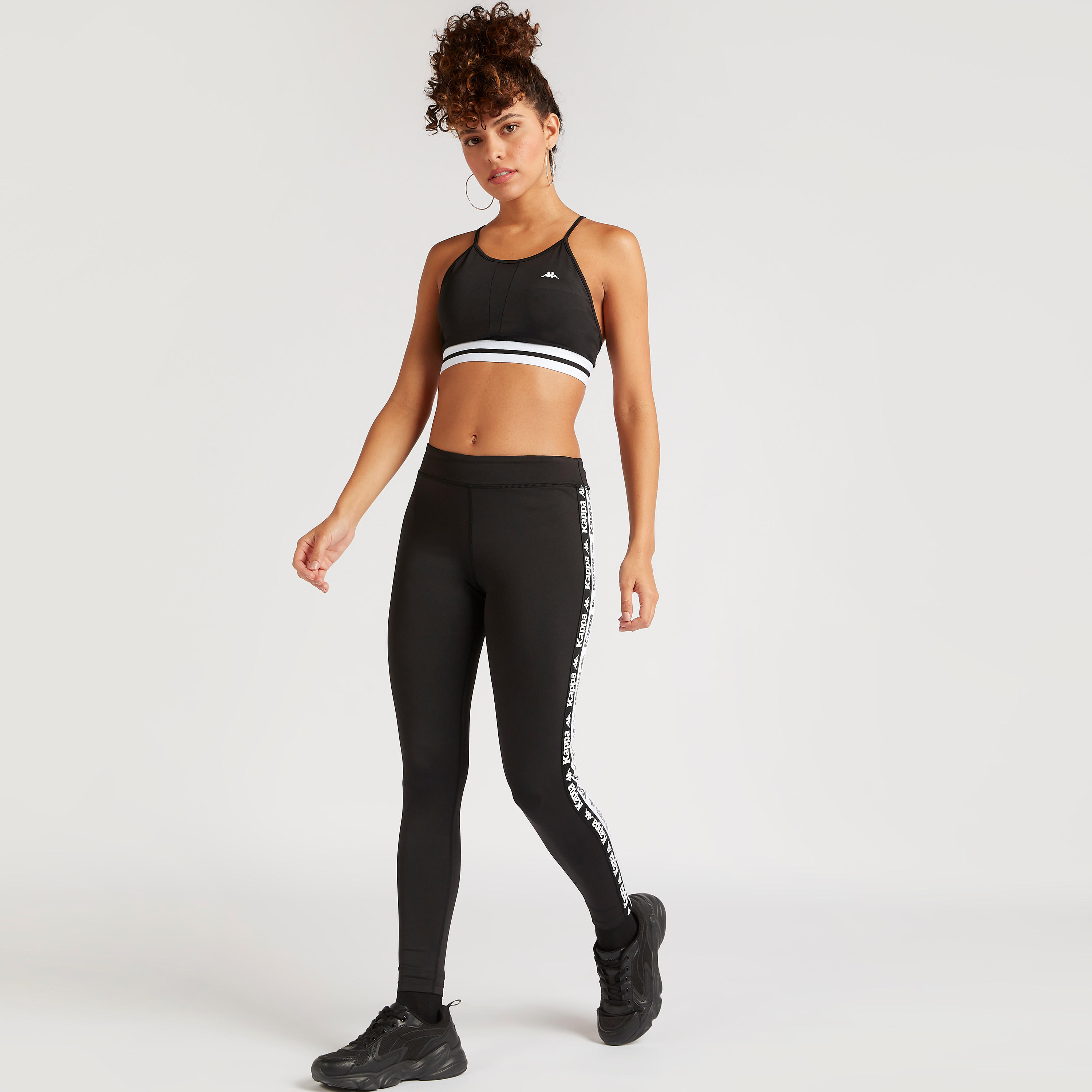 Kappa Logo Print Sports Bra with Strappy Back-sports-women-clothing-sportsbras-image-2