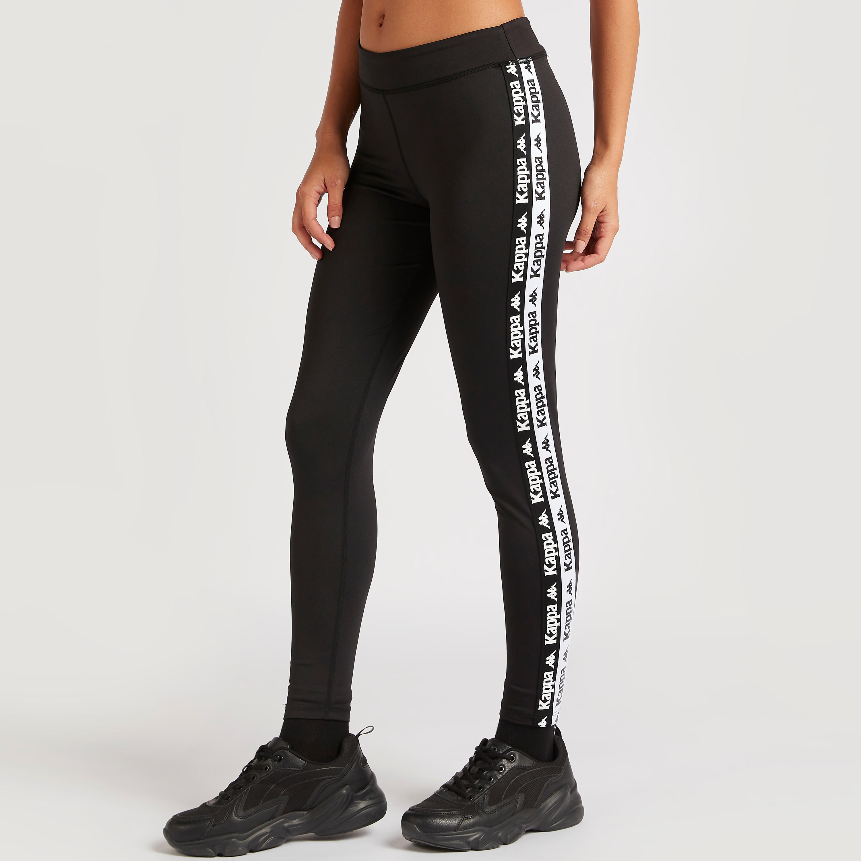 Kappa Printed Panel Leggings with Elasticated Waistband-women-clothing-bottoms-leggings-image-1