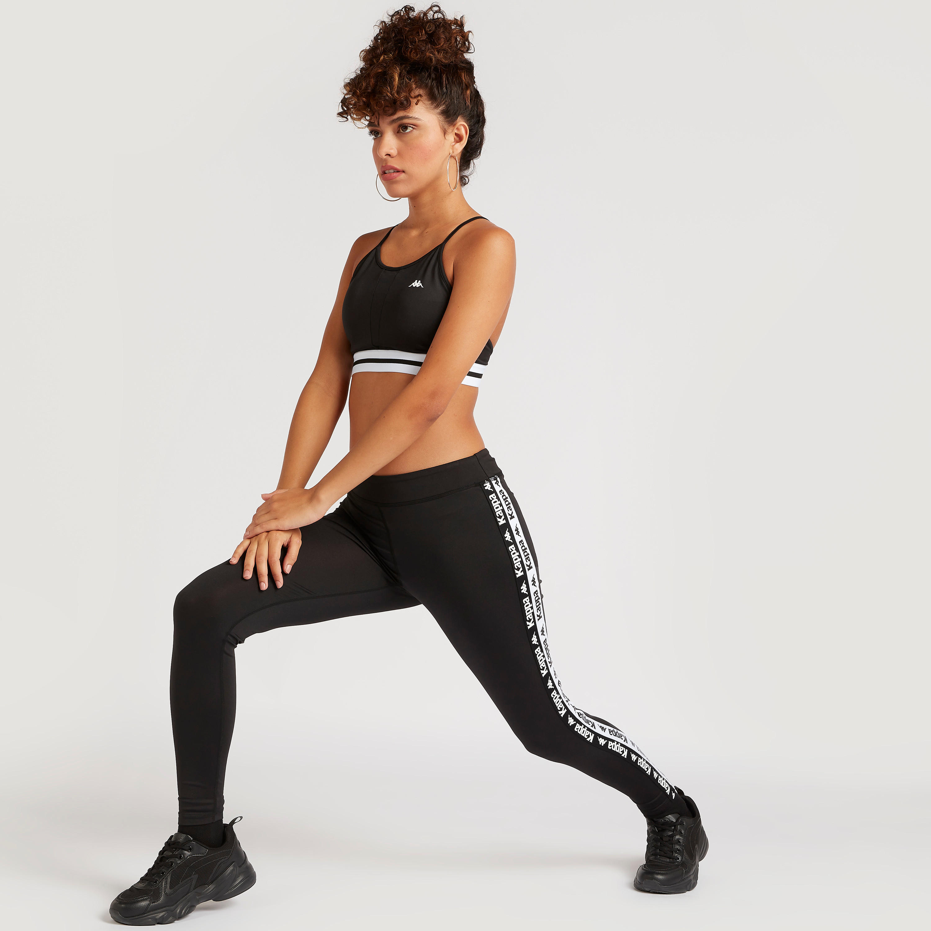 Kappa Printed Panel Leggings with Elasticated Waistband-women-clothing-bottoms-leggings-image-2