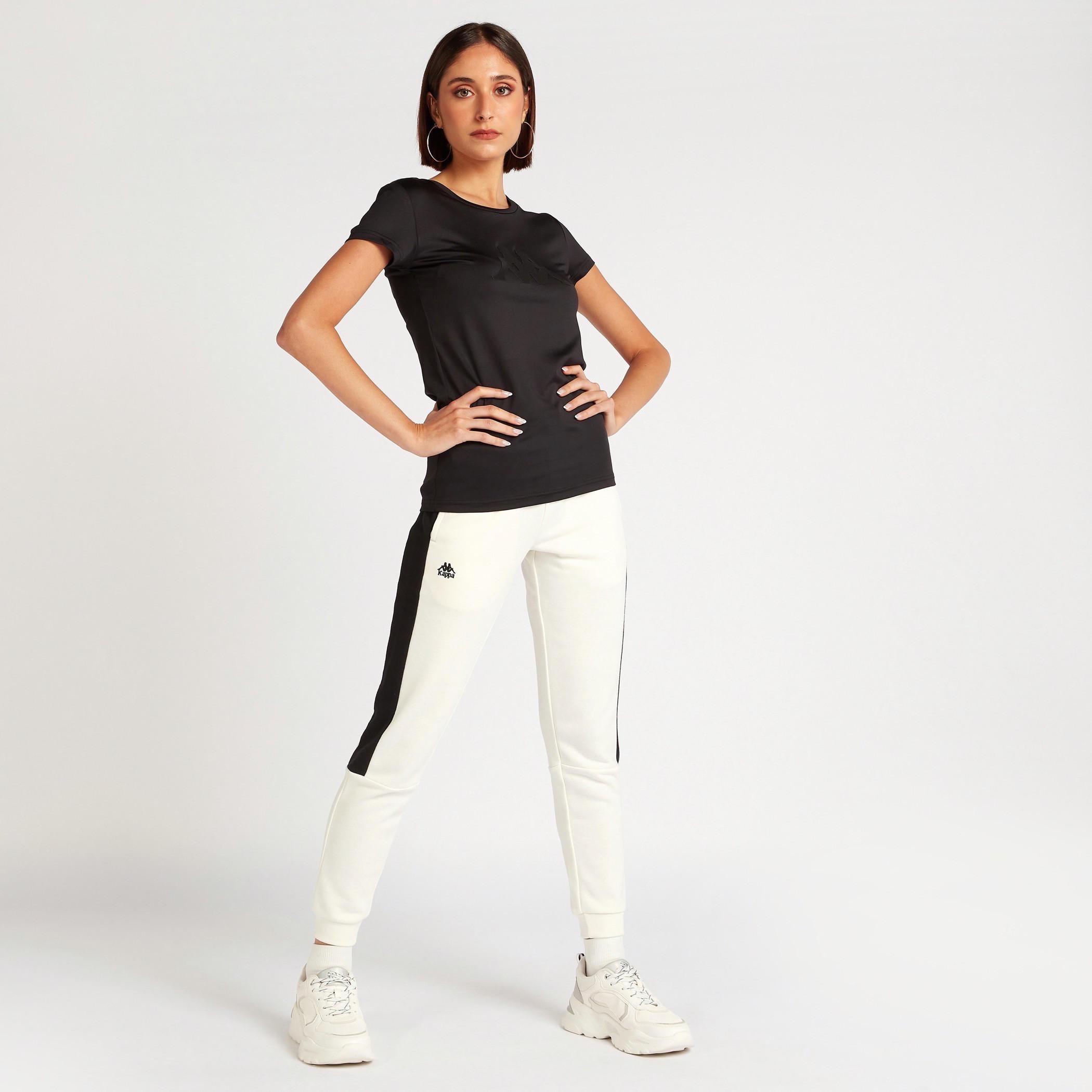 بنطلون رياضي بتفاصيل شعار مع لوحات متباينة-women-clothing-bottoms-joggers-image-2