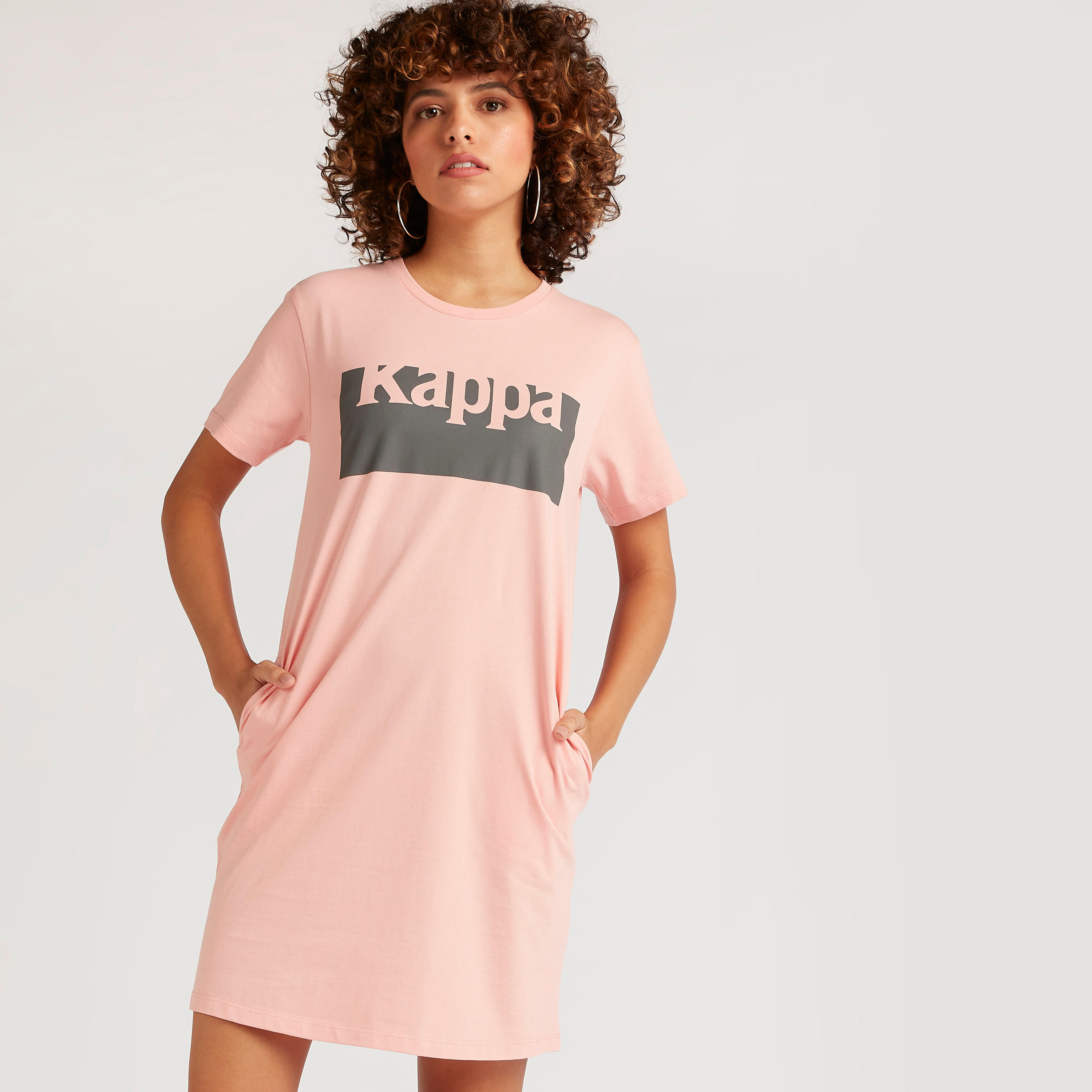 فستان تيشيرت بياقة مستديرة وجيوب من كابا-women-clothing-sportswearandactivewear-tshirtsandvests-image-1