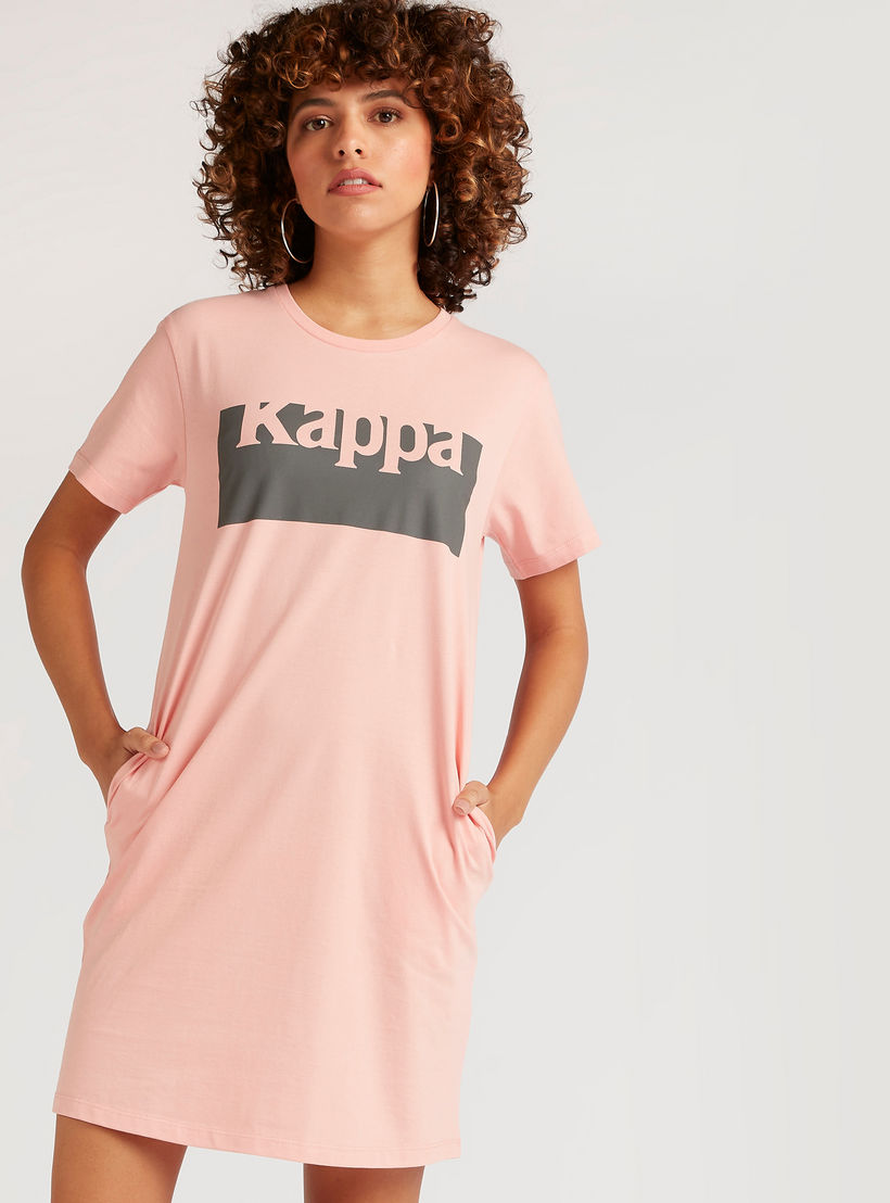 فستان تيشيرت بياقة مستديرة وجيوب من كابا-women-clothing-sportswearandactivewear-tshirtsandvests-image-1