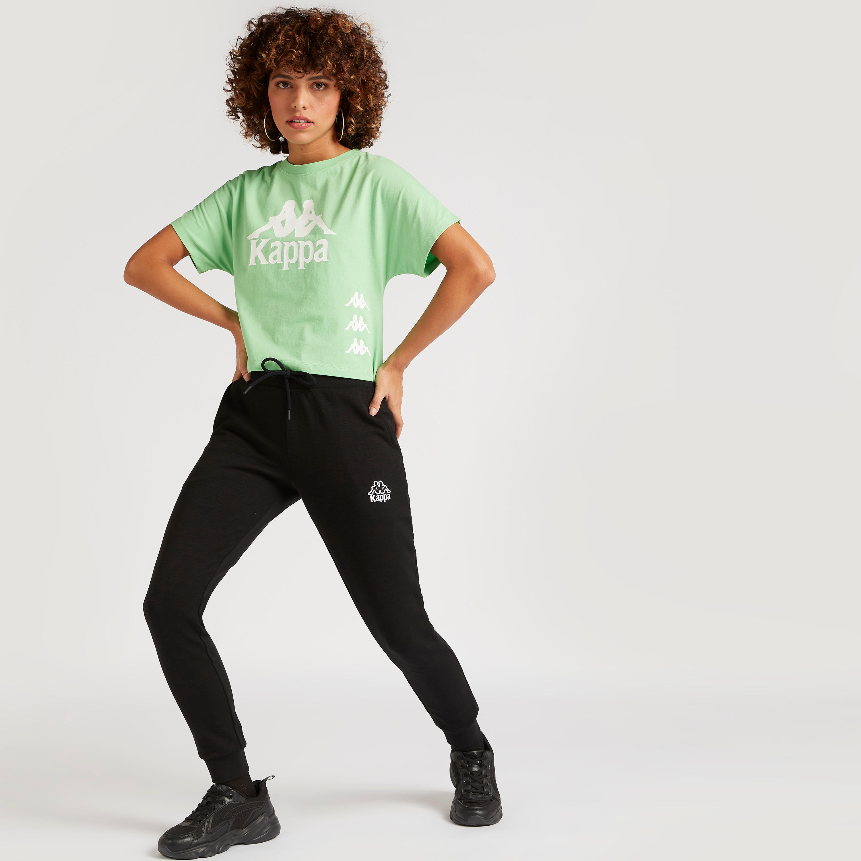 Kappa Printed Crew Neck T-shirt with Short Sleeves-women-clothing-sportswearandactivewear-tshirtsandvests-image-2