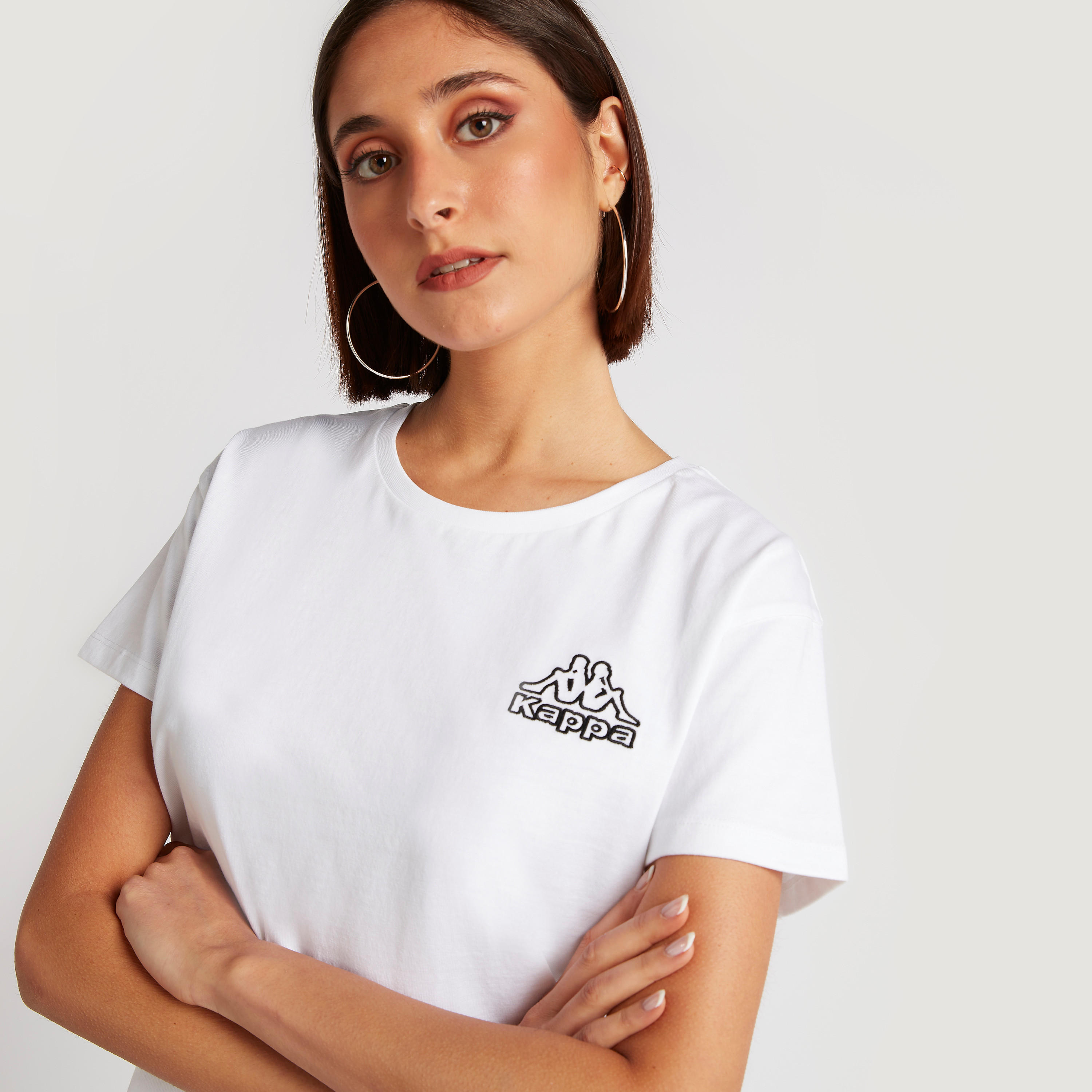 Kappa Logo Printed T-shirt with Short Sleeves-women-clothing-sportswearandactivewear-tshirtsandvests-image-3