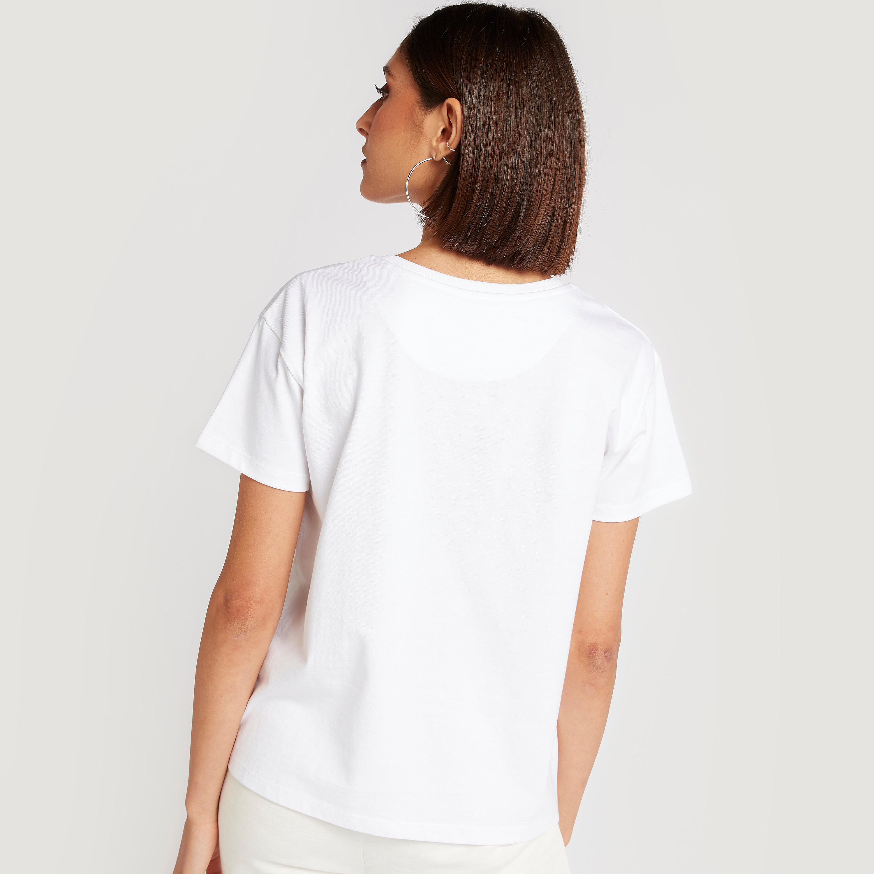 Kappa Logo Printed T-shirt with Short Sleeves-women-clothing-sportswearandactivewear-tshirtsandvests-image-4