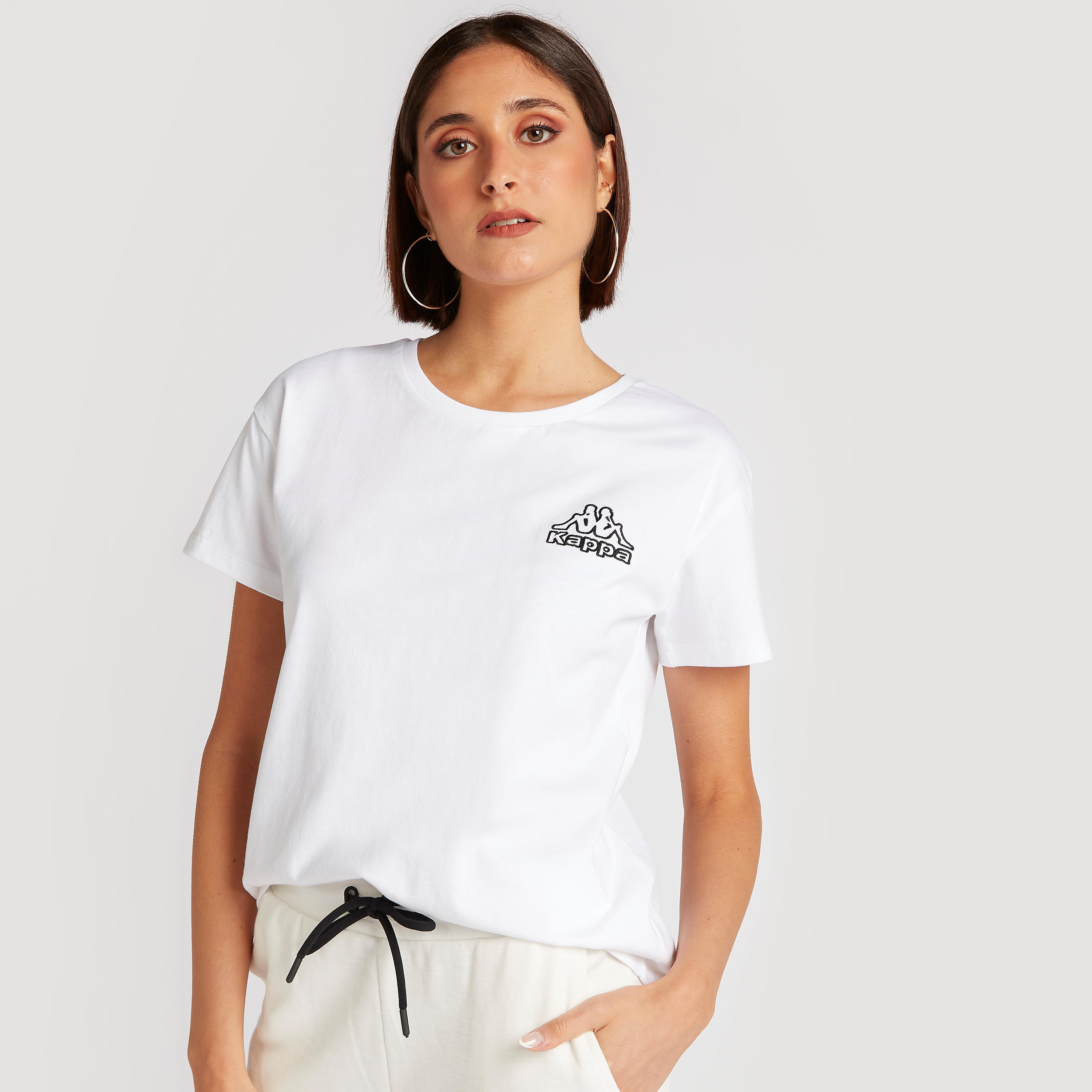 Kappa Logo Printed T-shirt with Short Sleeves-women-clothing-sportswearandactivewear-tshirtsandvests-image-5