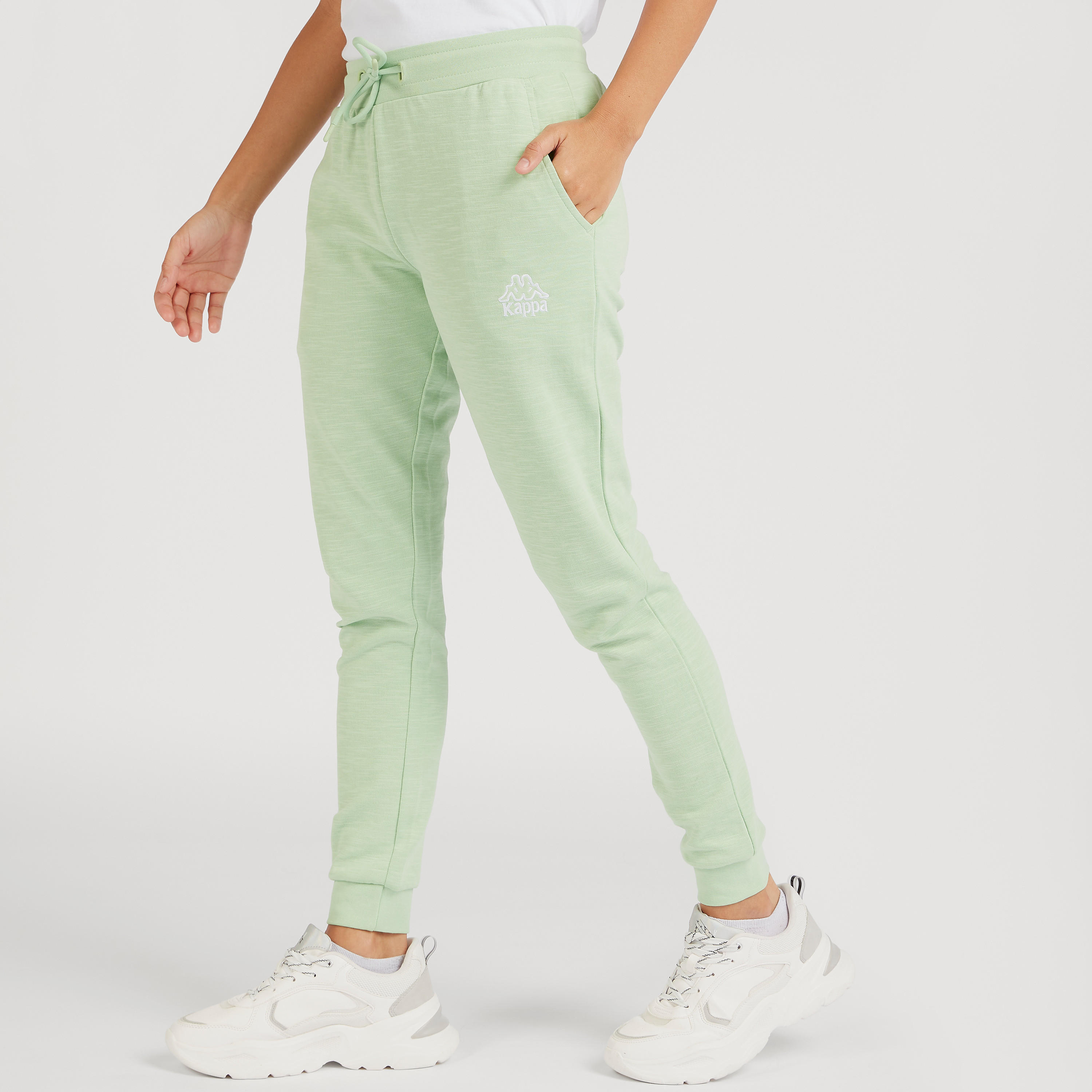 بنطلون رياضي سادة برباط إغلاق وجيوب بسحّاب من كابا-women-clothing-bottoms-joggers-image-5