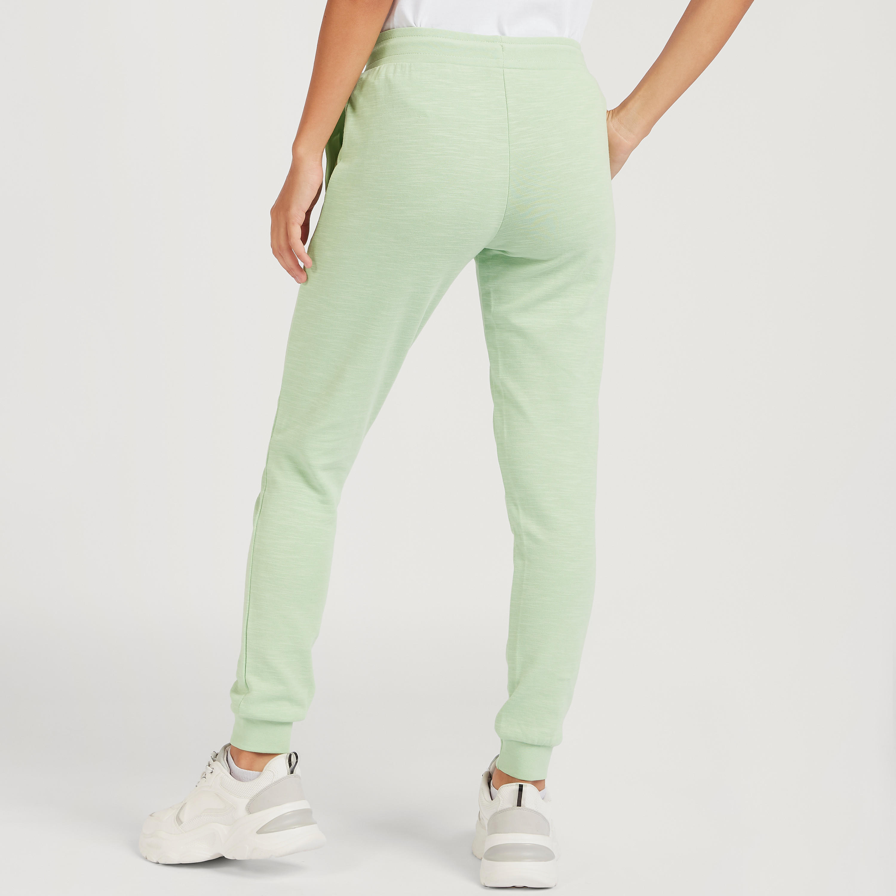 بنطلون رياضي سادة برباط إغلاق وجيوب بسحّاب من كابا-women-clothing-bottoms-joggers-image-2