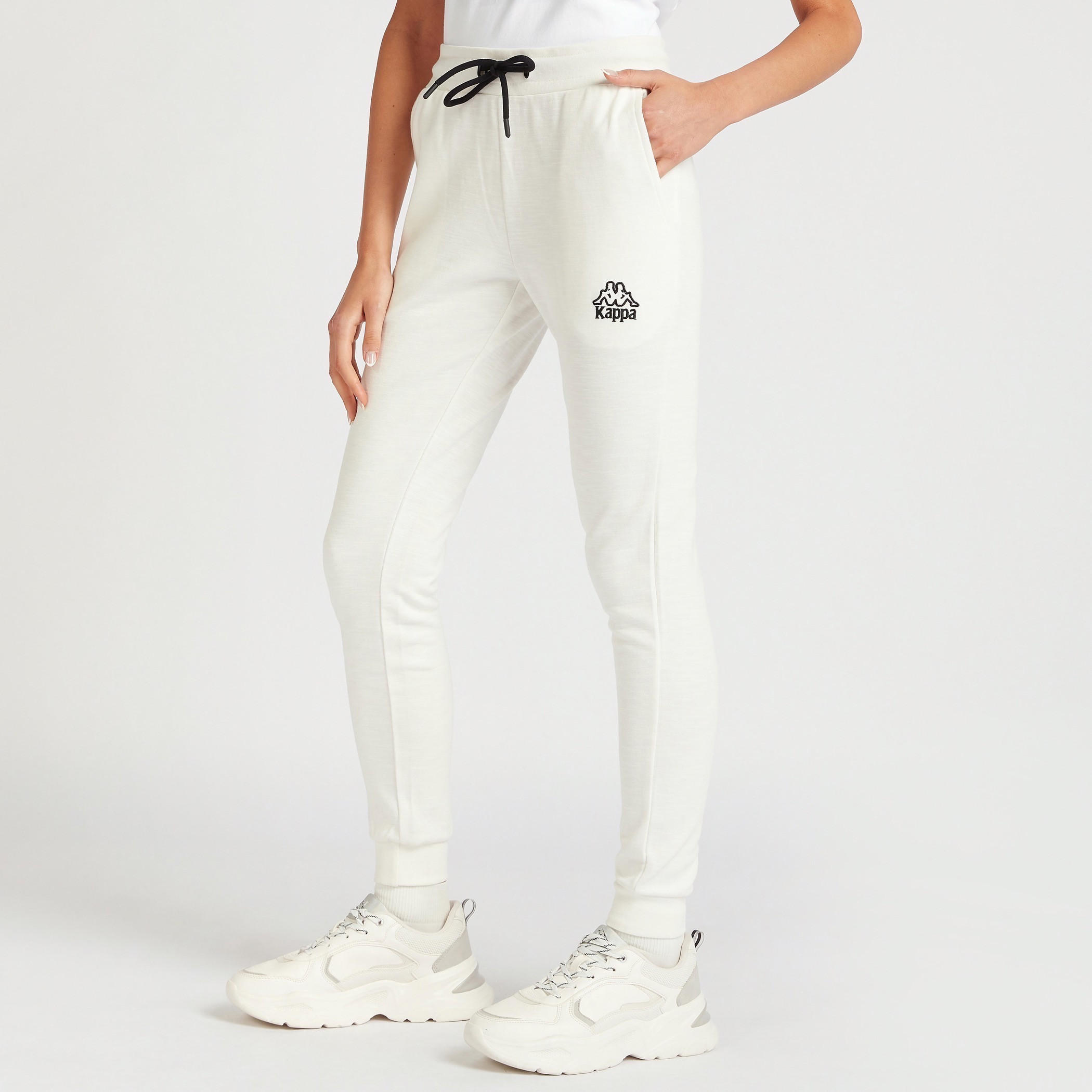 Kappa Logo Detailed Joggers with Drawstring Closure-women-clothing-bottoms-joggers-image-1