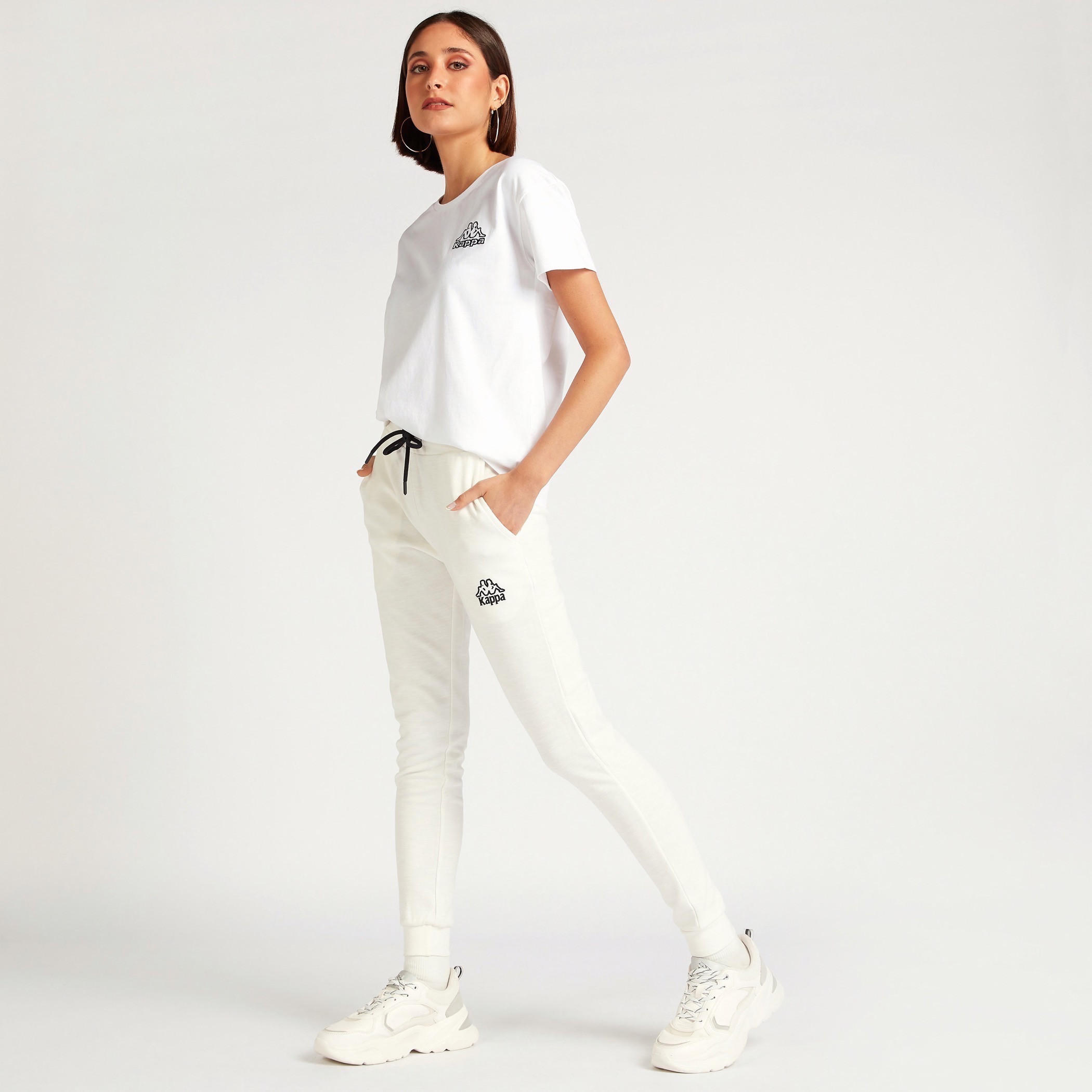 Kappa Logo Detailed Joggers with Drawstring Closure-women-clothing-bottoms-joggers-image-2
