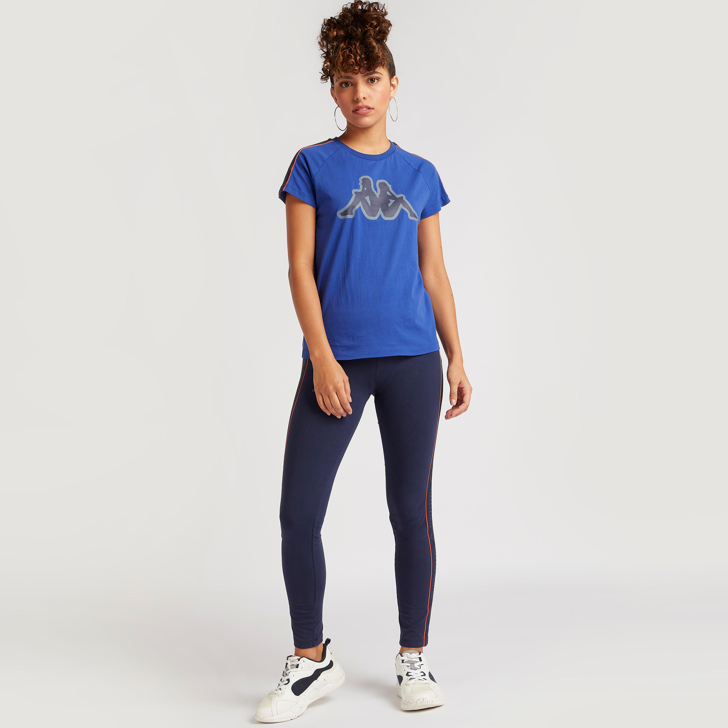 Kappa Printed Round Neck T-shirt with Cap Sleeves-women-clothing-sportswearandactivewear-tshirtsandvests-image-2