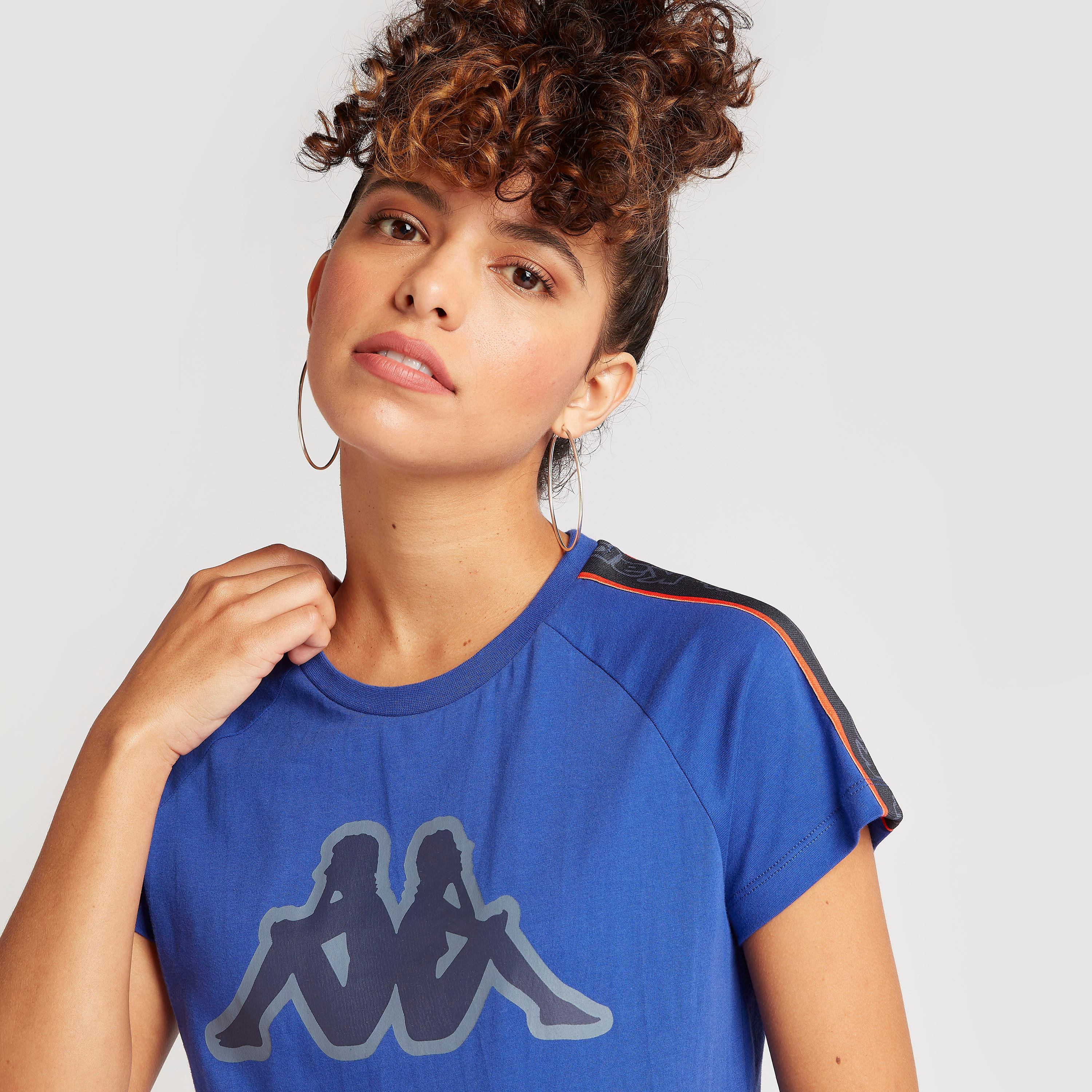 Kappa Printed Round Neck T-shirt with Cap Sleeves-women-clothing-sportswearandactivewear-tshirtsandvests-image-3