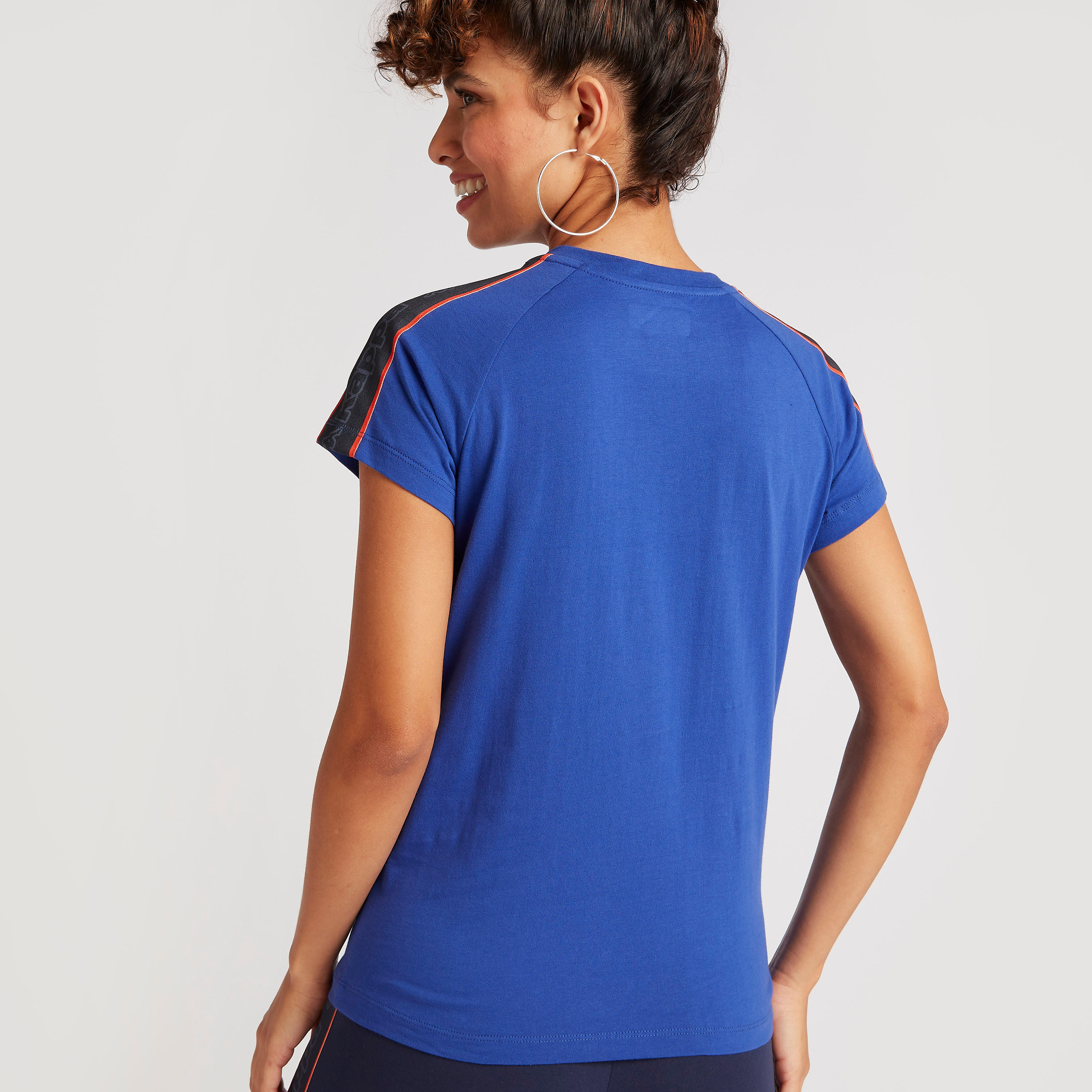 Kappa Printed Round Neck T-shirt with Cap Sleeves-women-clothing-sportswearandactivewear-tshirtsandvests-image-4