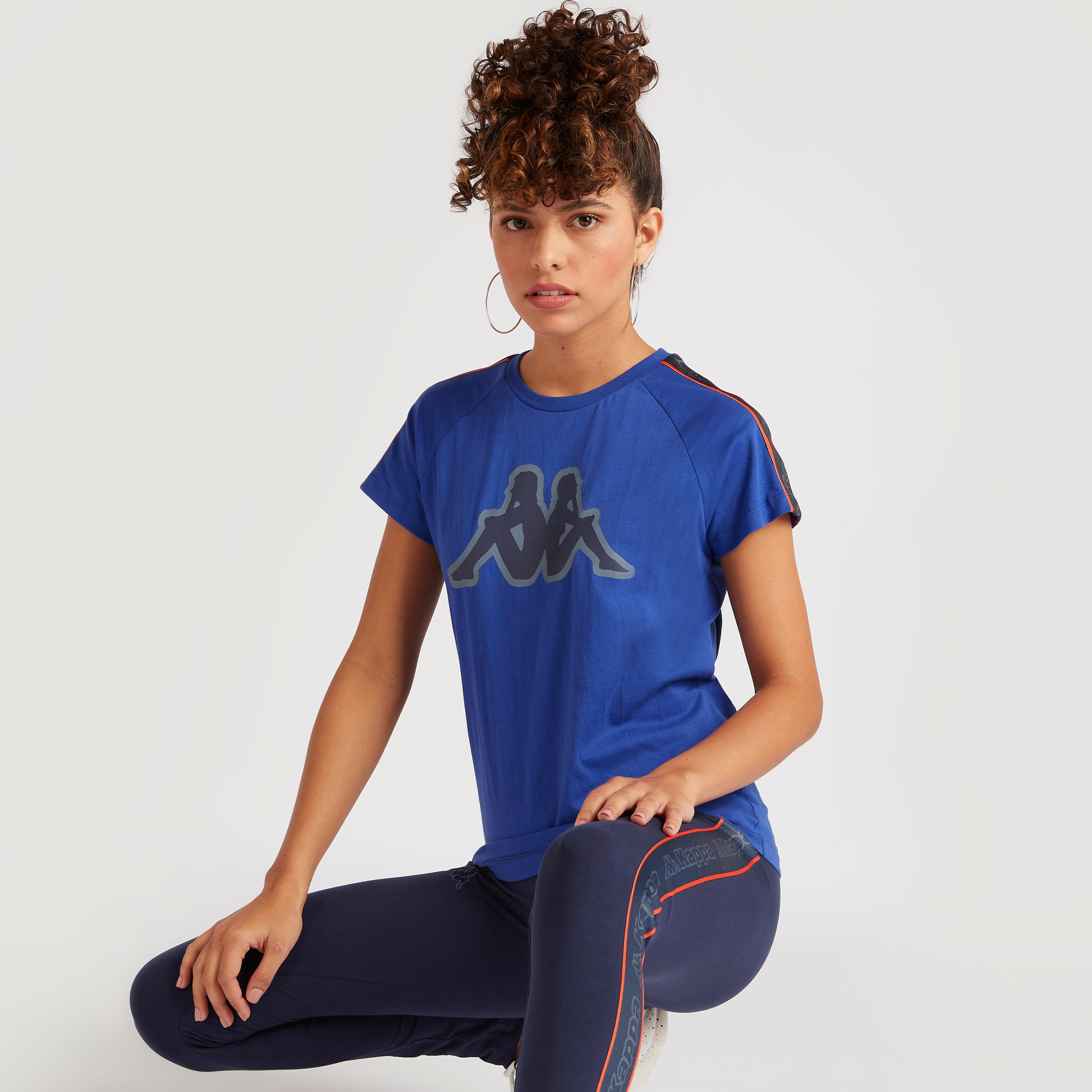Kappa Printed Round Neck T-shirt with Cap Sleeves-women-clothing-sportswearandactivewear-tshirtsandvests-image-5