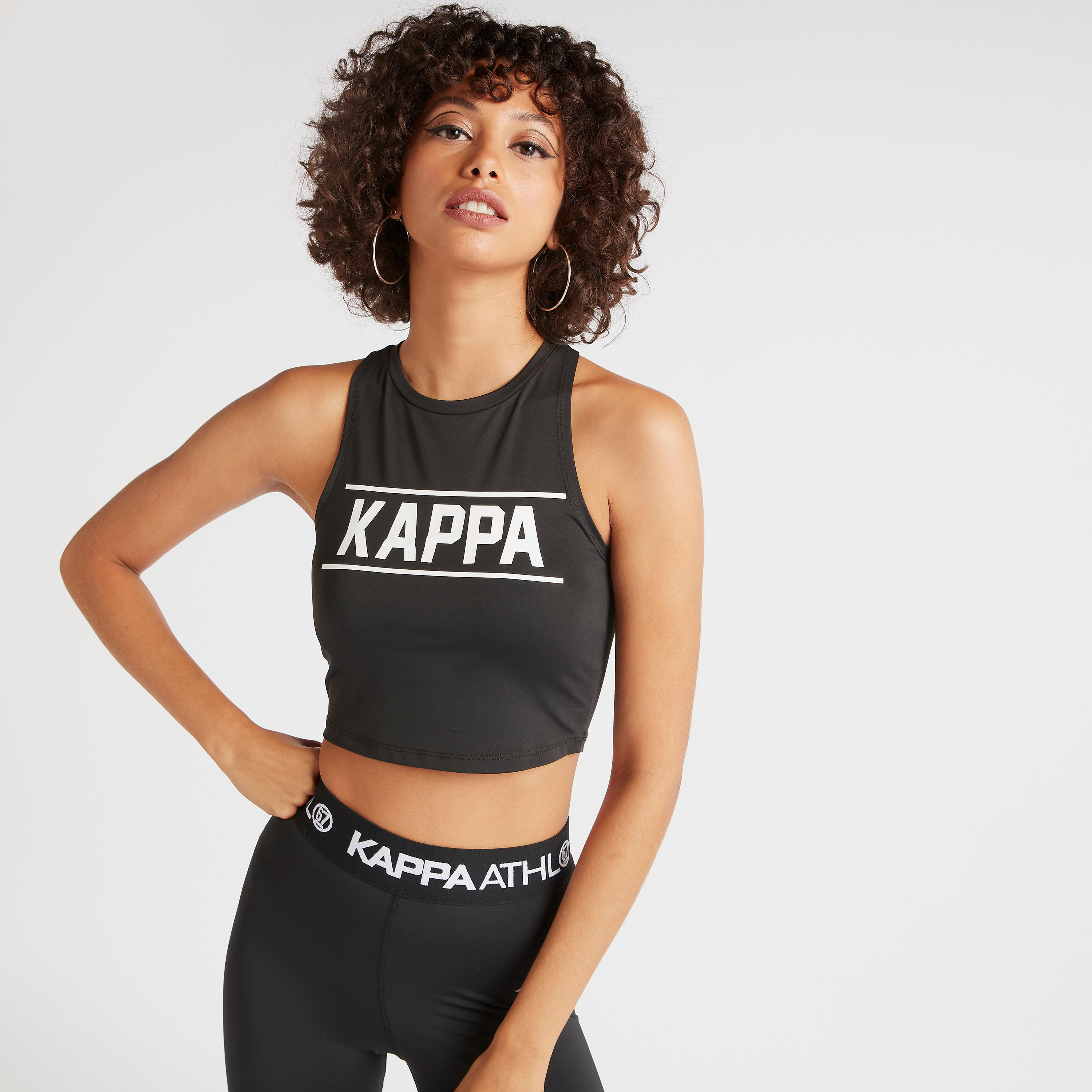 Kappa Logo Print Cropped Vest with Racerback-women-clothing-sportswearandactivewear-tshirtsandvests-image-1