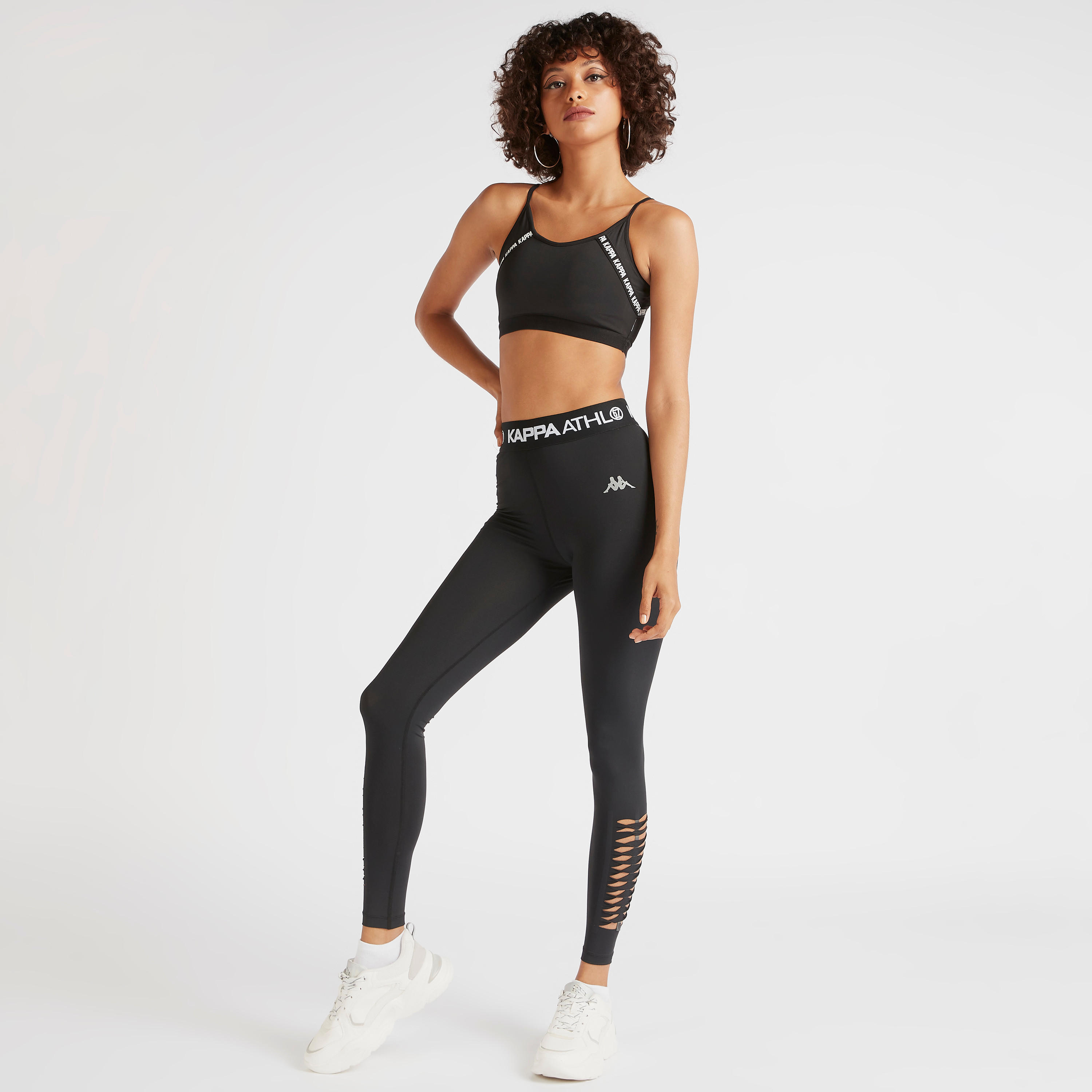 بنطلون ليقنز سادة بتفاصيل مفرغة من كابا-women-clothing-bottoms-leggings-image-4