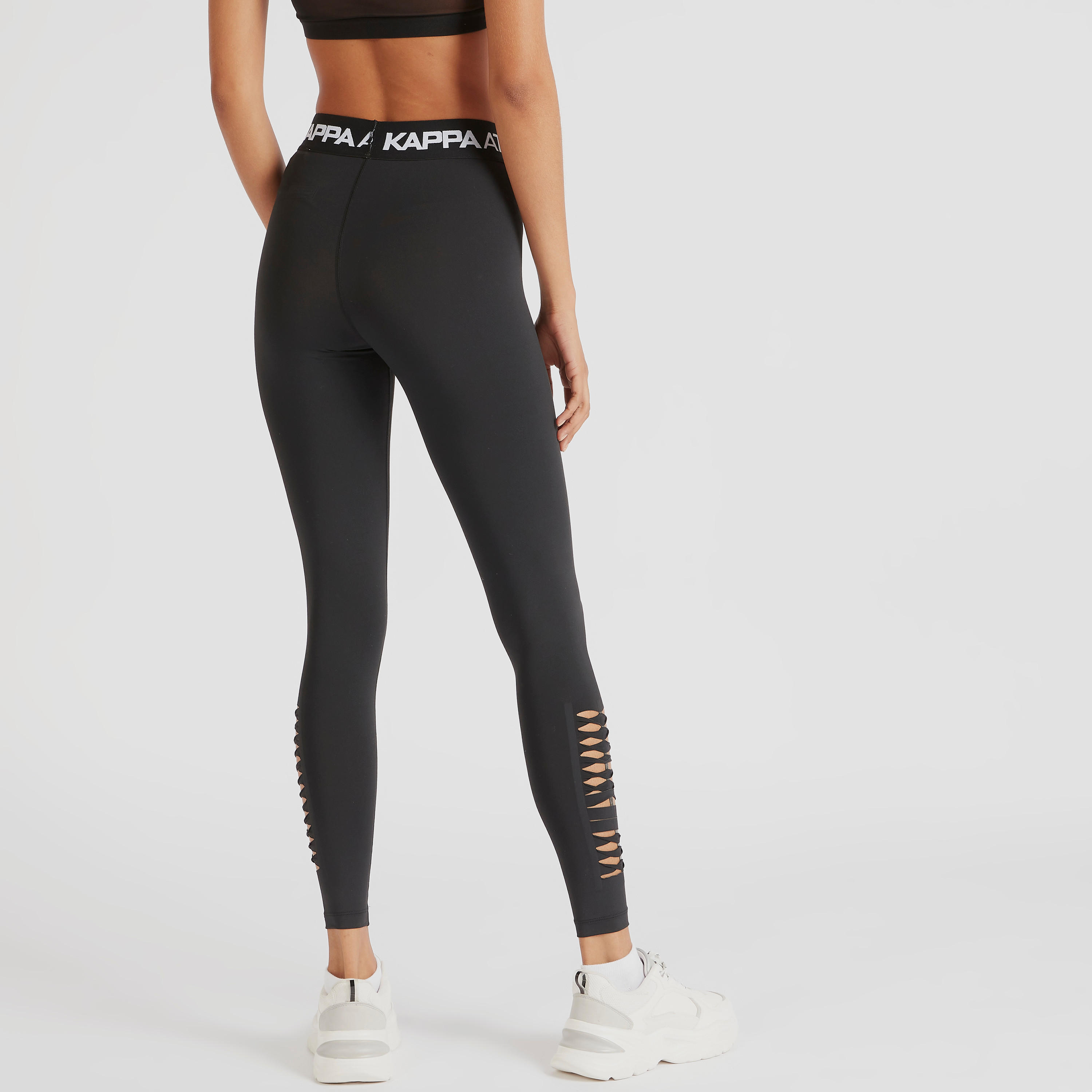 بنطلون ليقنز سادة بتفاصيل مفرغة من كابا-women-clothing-bottoms-leggings-image-2