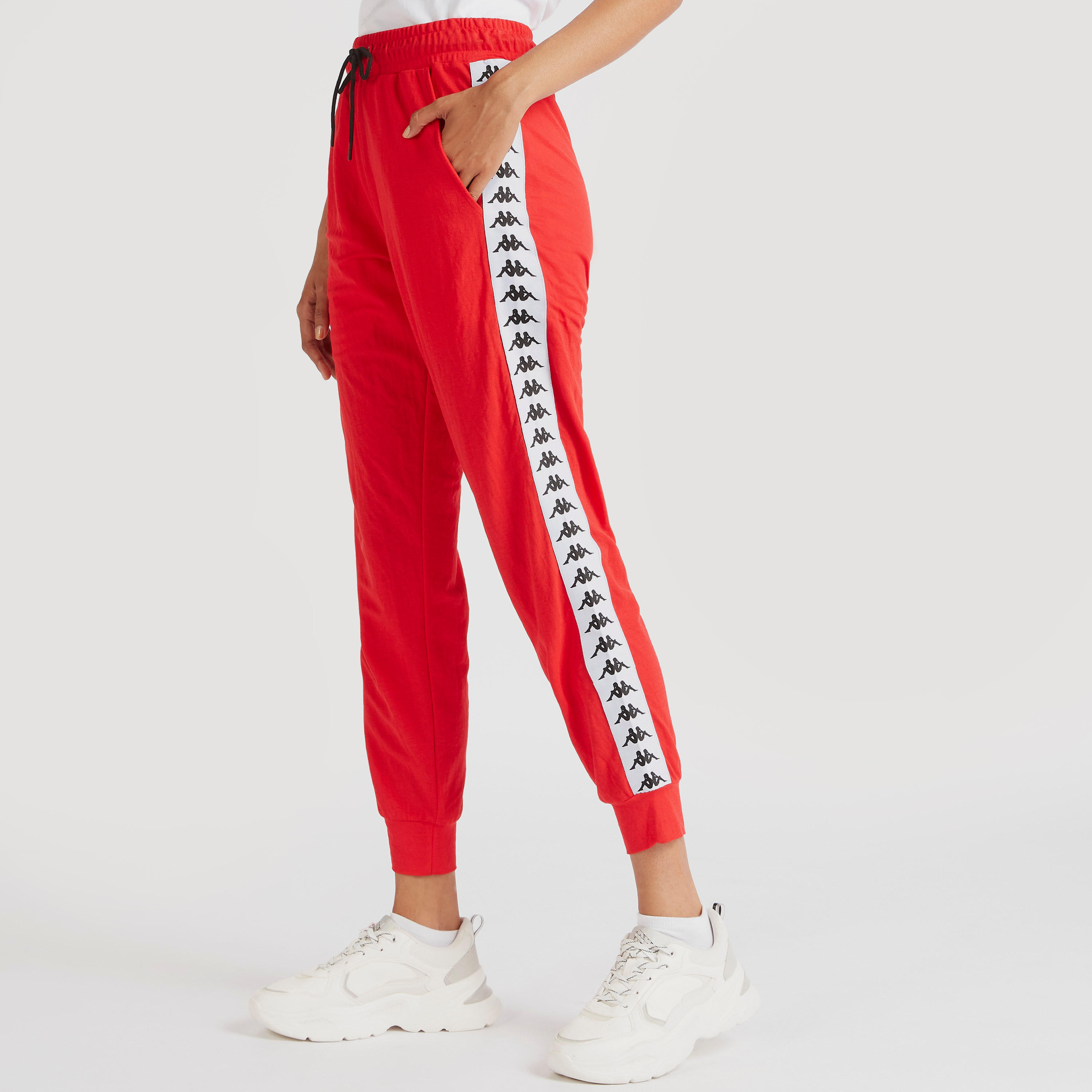 Kappa Joggers with Drawstring Closure-women-clothing-bottoms-joggers-image-1