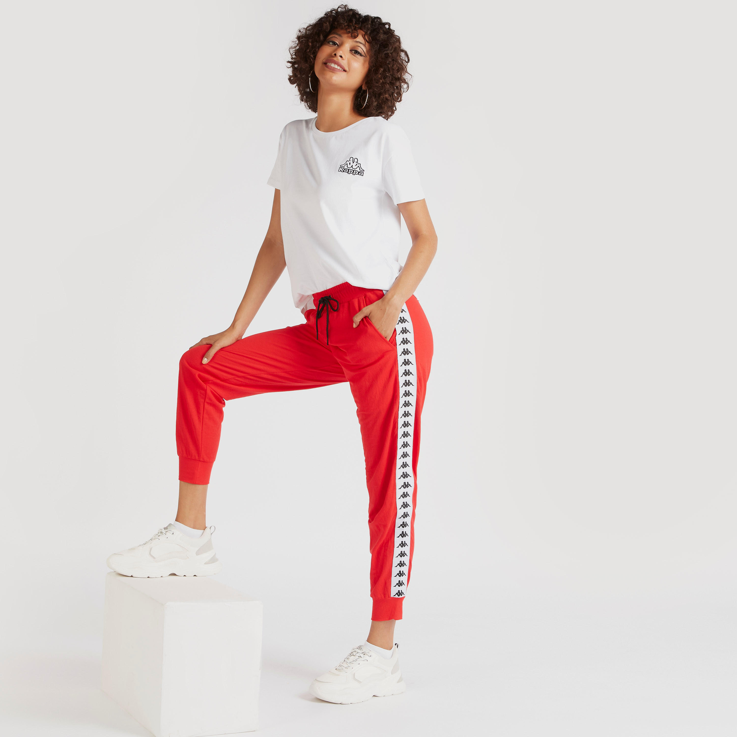 Kappa Joggers with Drawstring Closure-women-clothing-bottoms-joggers-image-2