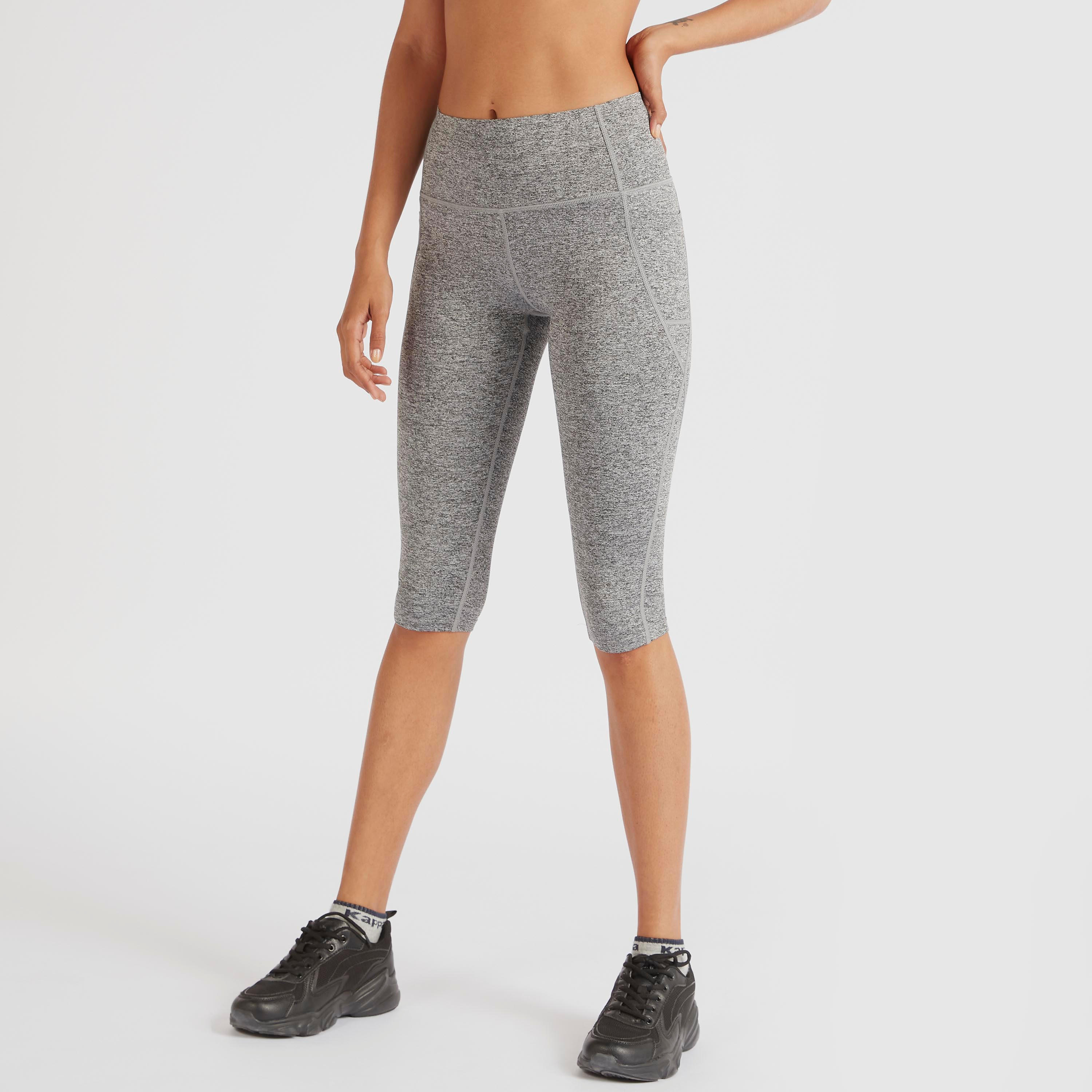 Kappa Solid Cropped Leggings with Pockets-women-clothing-bottoms-leggings-image-1