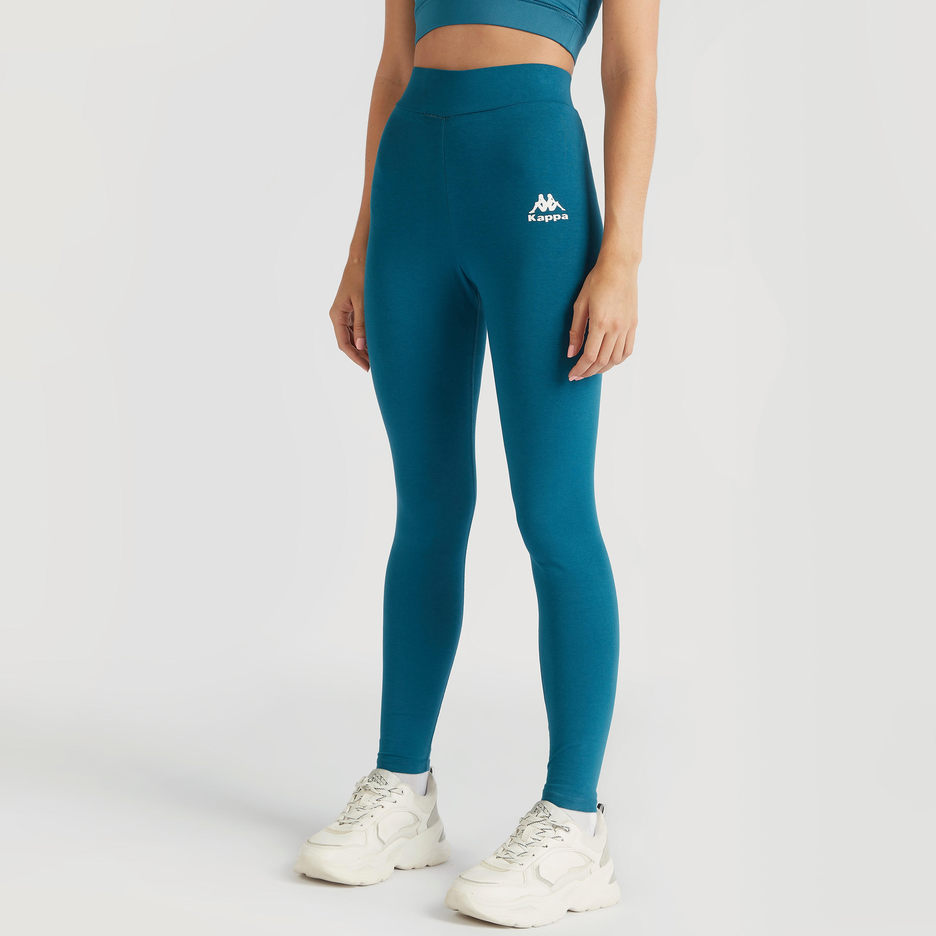 بنطلون ليقنز بطبعات شعار وخصر مطّاطي من كابا-women-clothing-bottoms-leggings-image-4