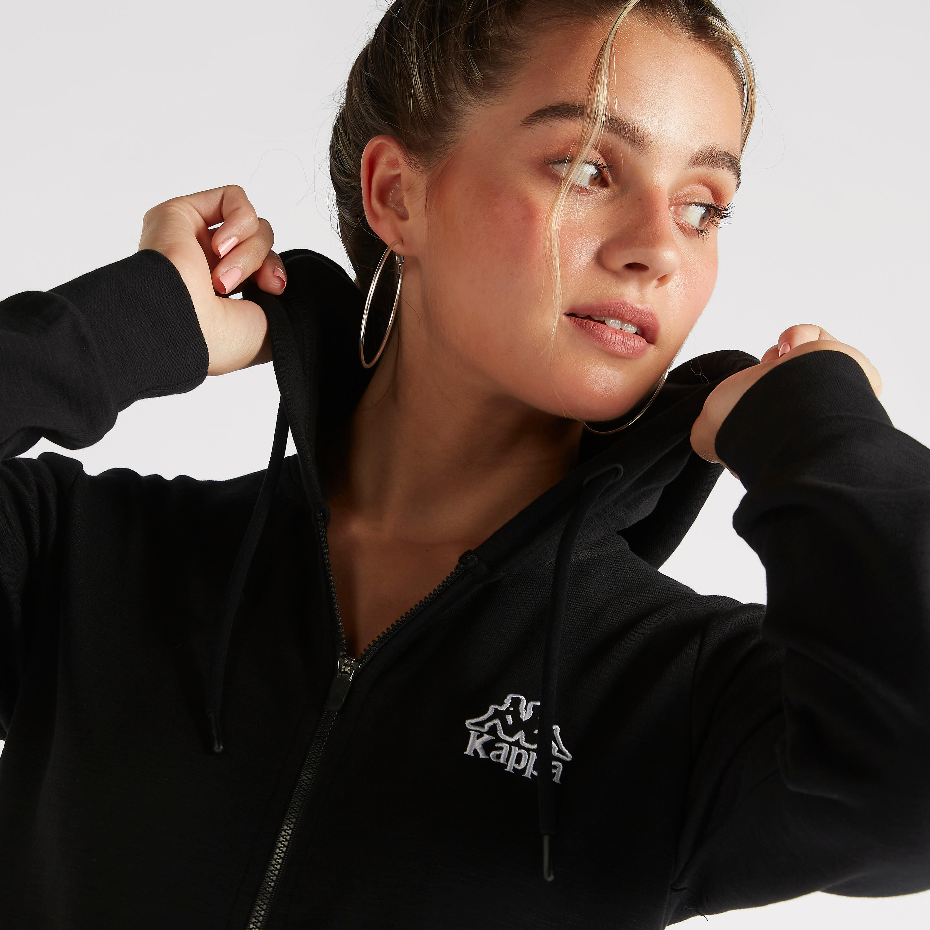 Kappa Solid Hooded Jacket with Kangaroo Pocket-women-clothing-sportswearandactivewear-hoodiesandsweatshirts-image-3