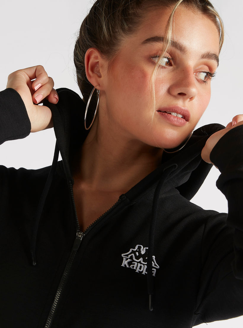 Kappa Solid Hooded Jacket with Kangaroo Pocket-women-clothing-sportswearandactivewear-hoodiesandsweatshirts-image-3