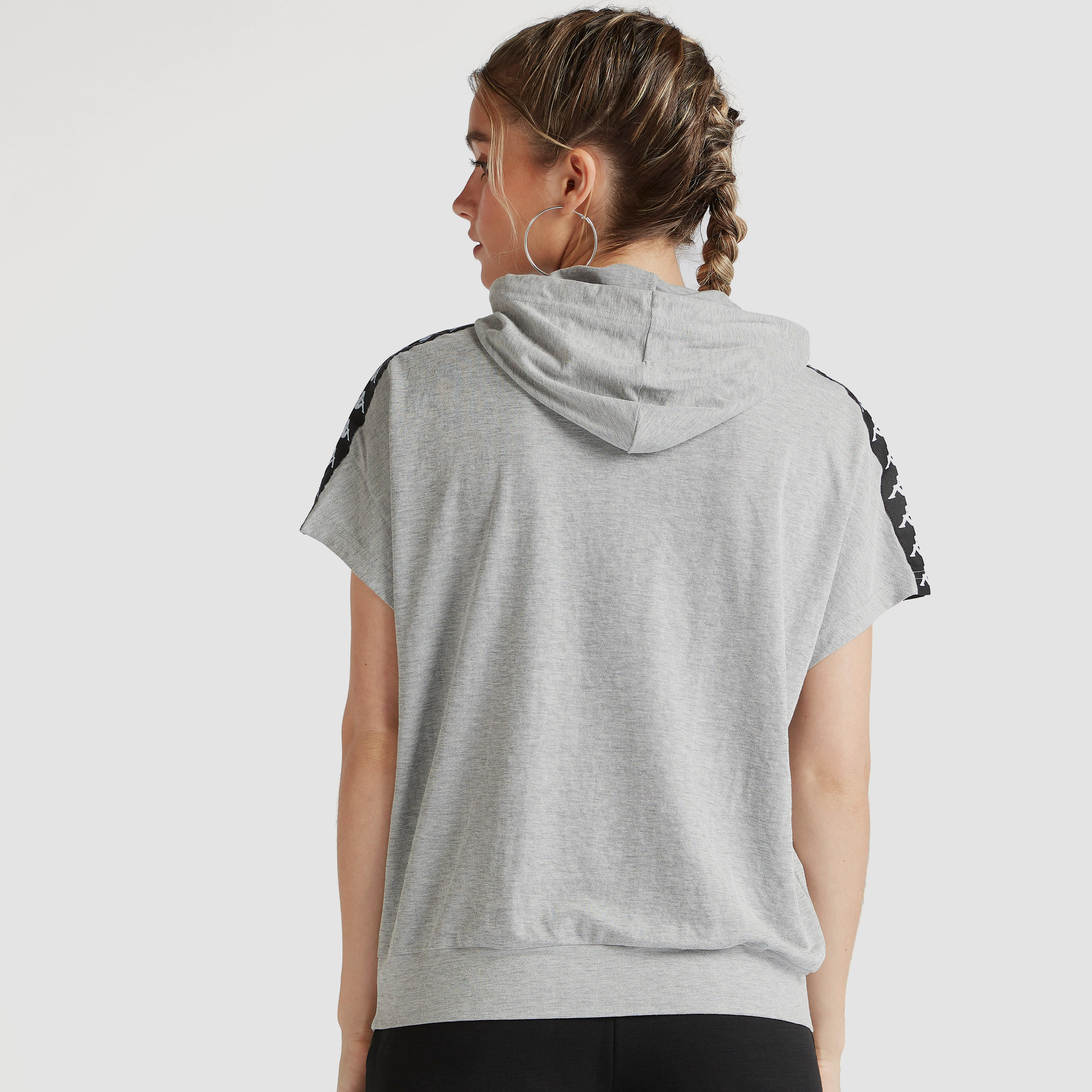 Kappa Panelled Hooded T-shirt with Drawstring Detail-women-clothing-sportswearandactivewear-tshirtsandvests-image-4