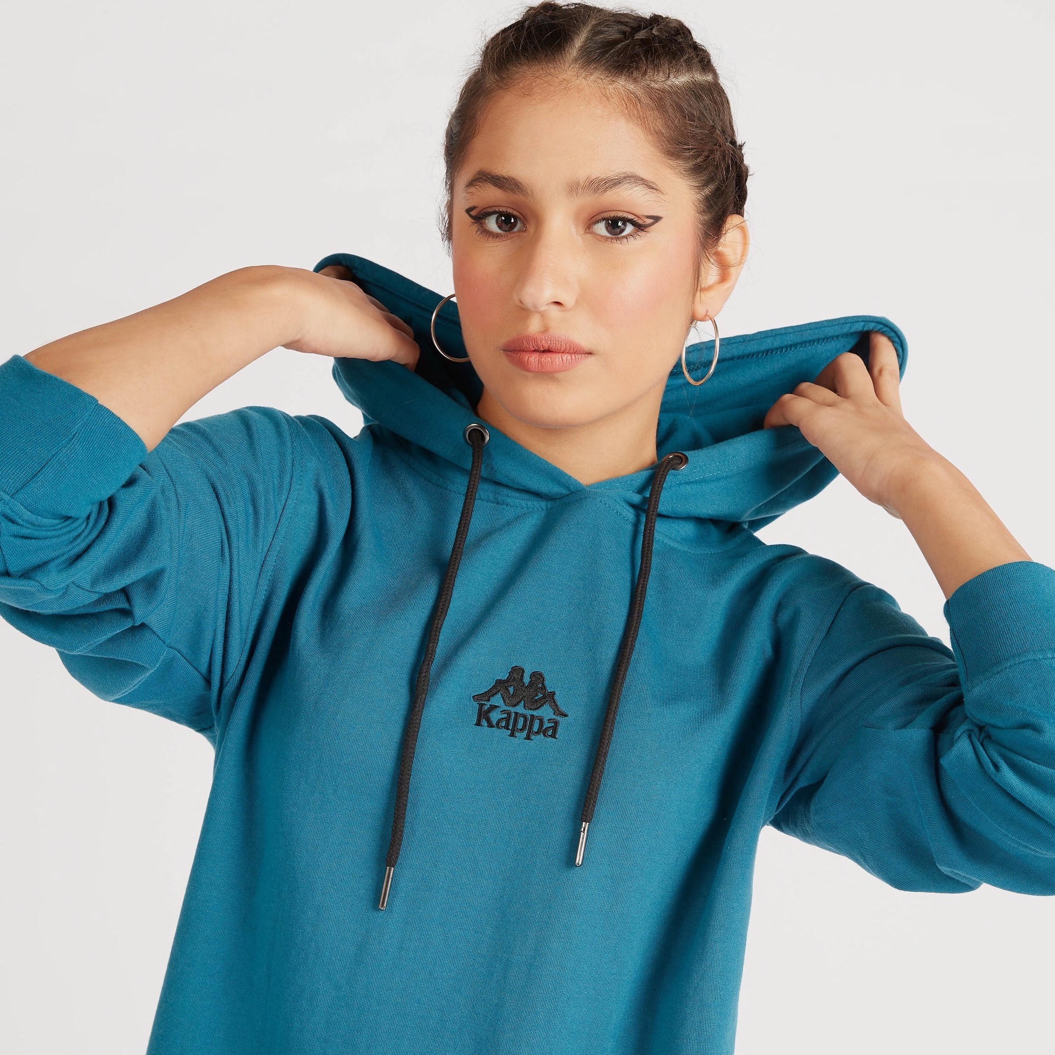 فستان كنزة بقبّعة وأكمام طويلة من كابا-women-clothing-sportswearandactivewear-hoodiesandsweatshirts-image-3