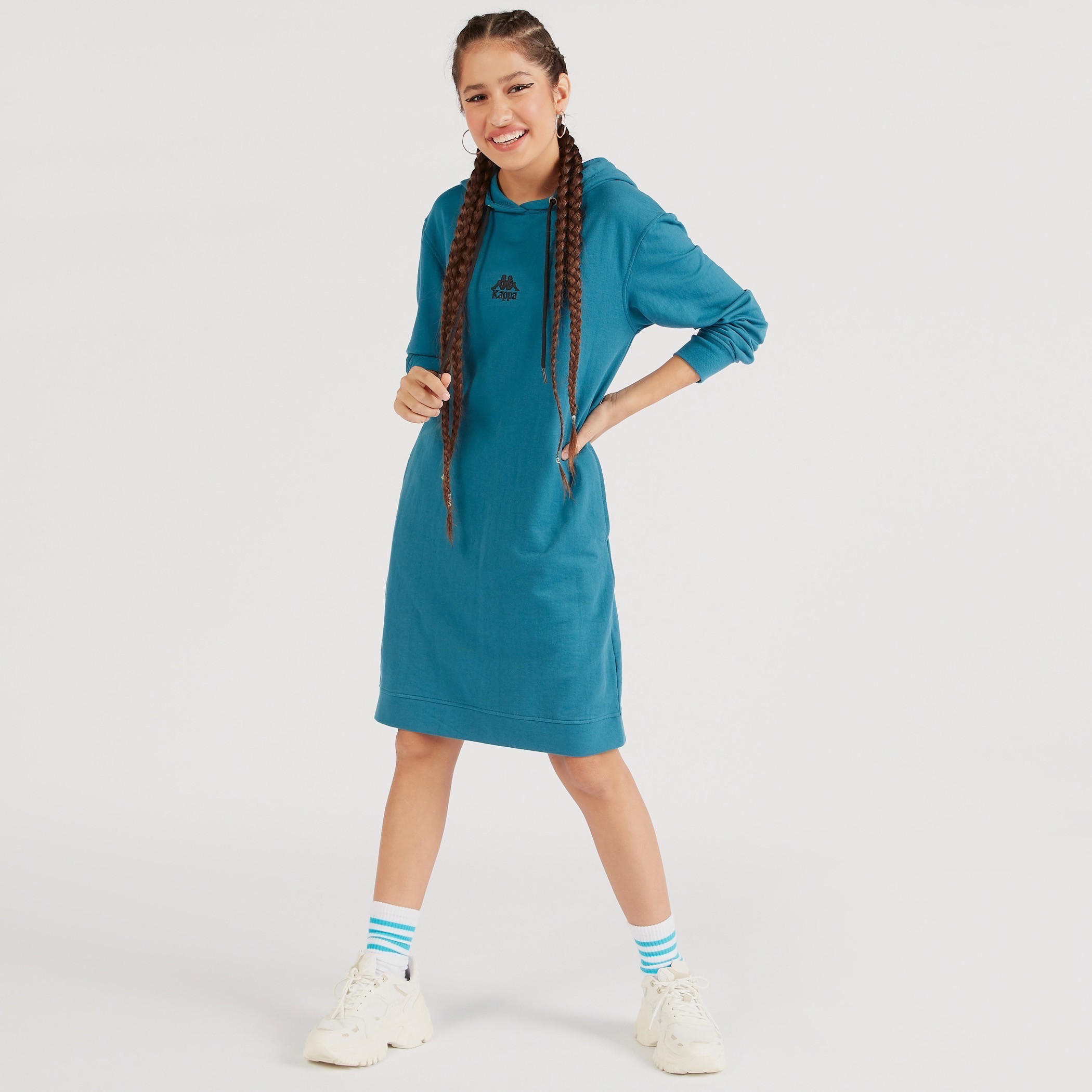 فستان كنزة بقبّعة وأكمام طويلة من كابا-women-clothing-sportswearandactivewear-hoodiesandsweatshirts-image-5