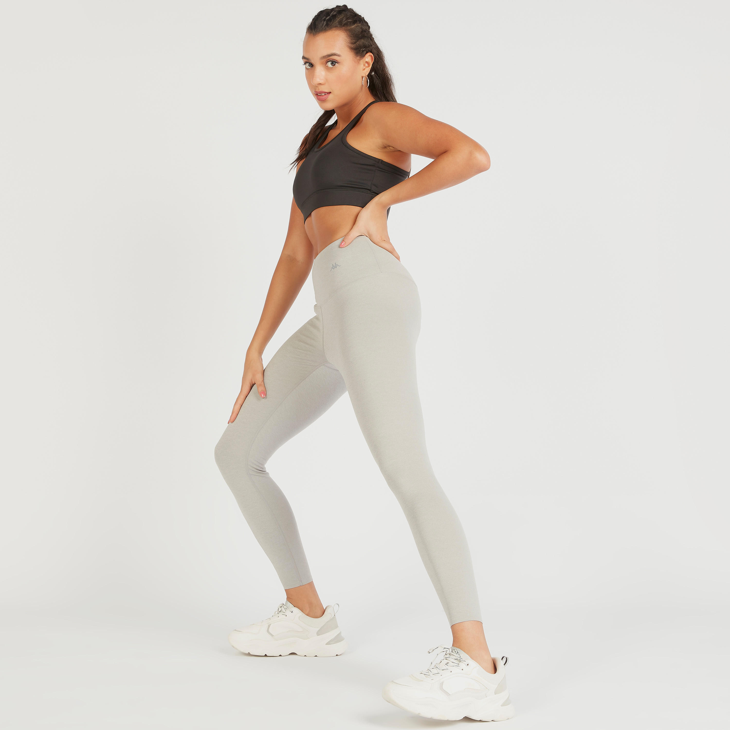 Kappa Solid Leggings with Elasticated Waistband-women-clothing-bottoms-leggings-image-1