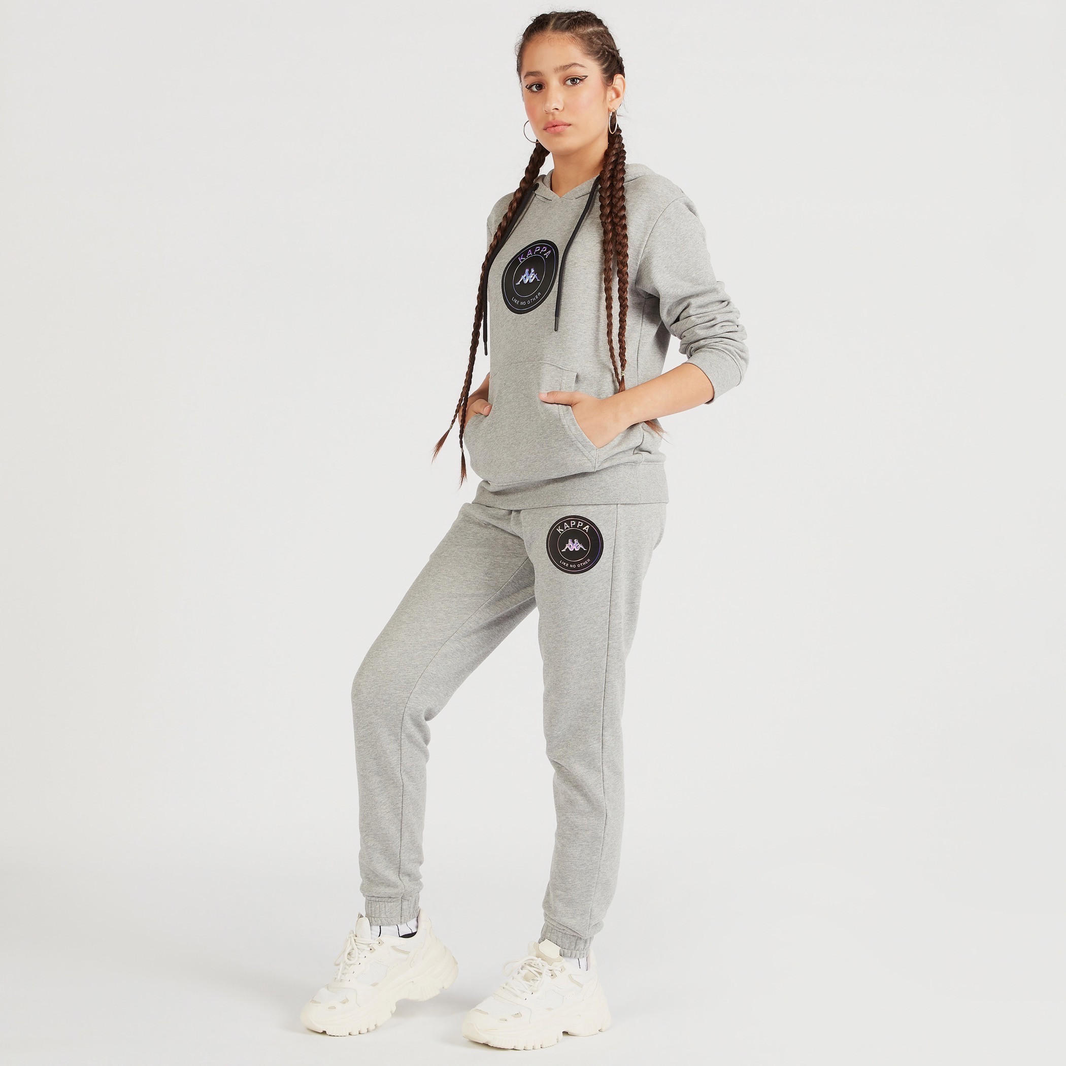 بنطلون رياضي سادة برباط إغلاق من كابا-women-clothing-bottoms-joggers-image-3