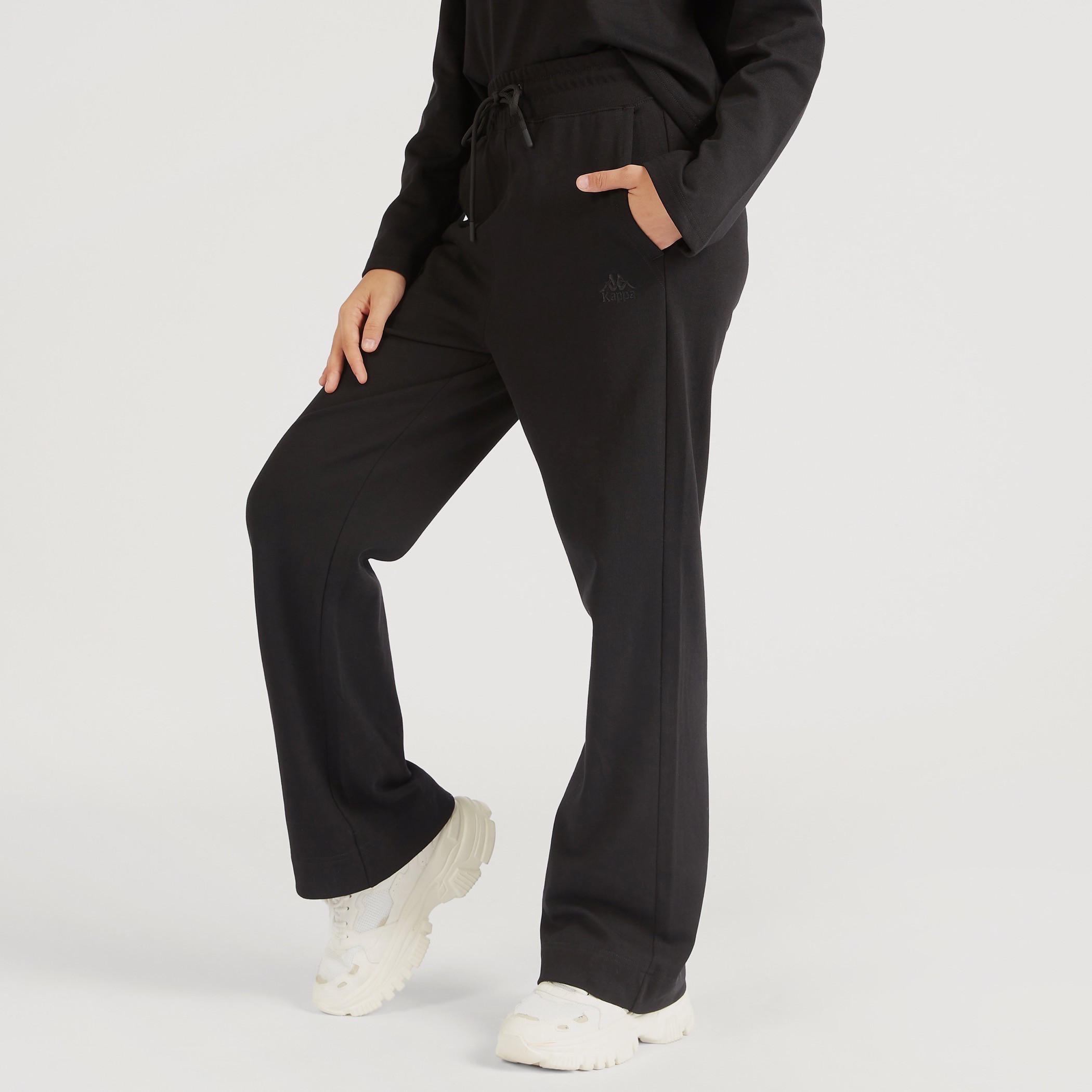 بنطلون رياضي سادة برباط إغلاق من كابا-women-clothing-bottoms-joggers-image-5