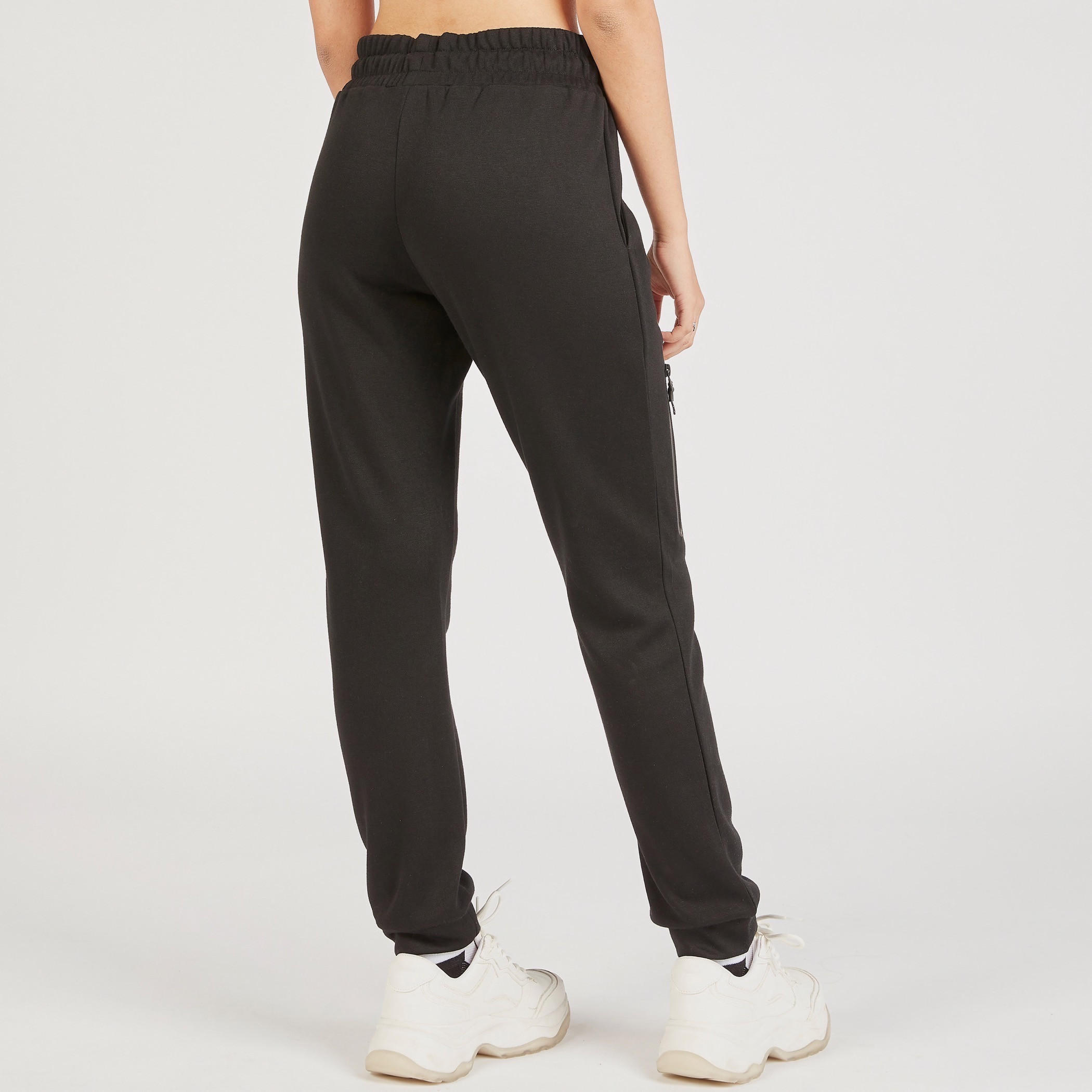 بنطلون رياضي سادة برباط إغلاق وجيوب من كابا-women-clothing-bottoms-joggers-image-4