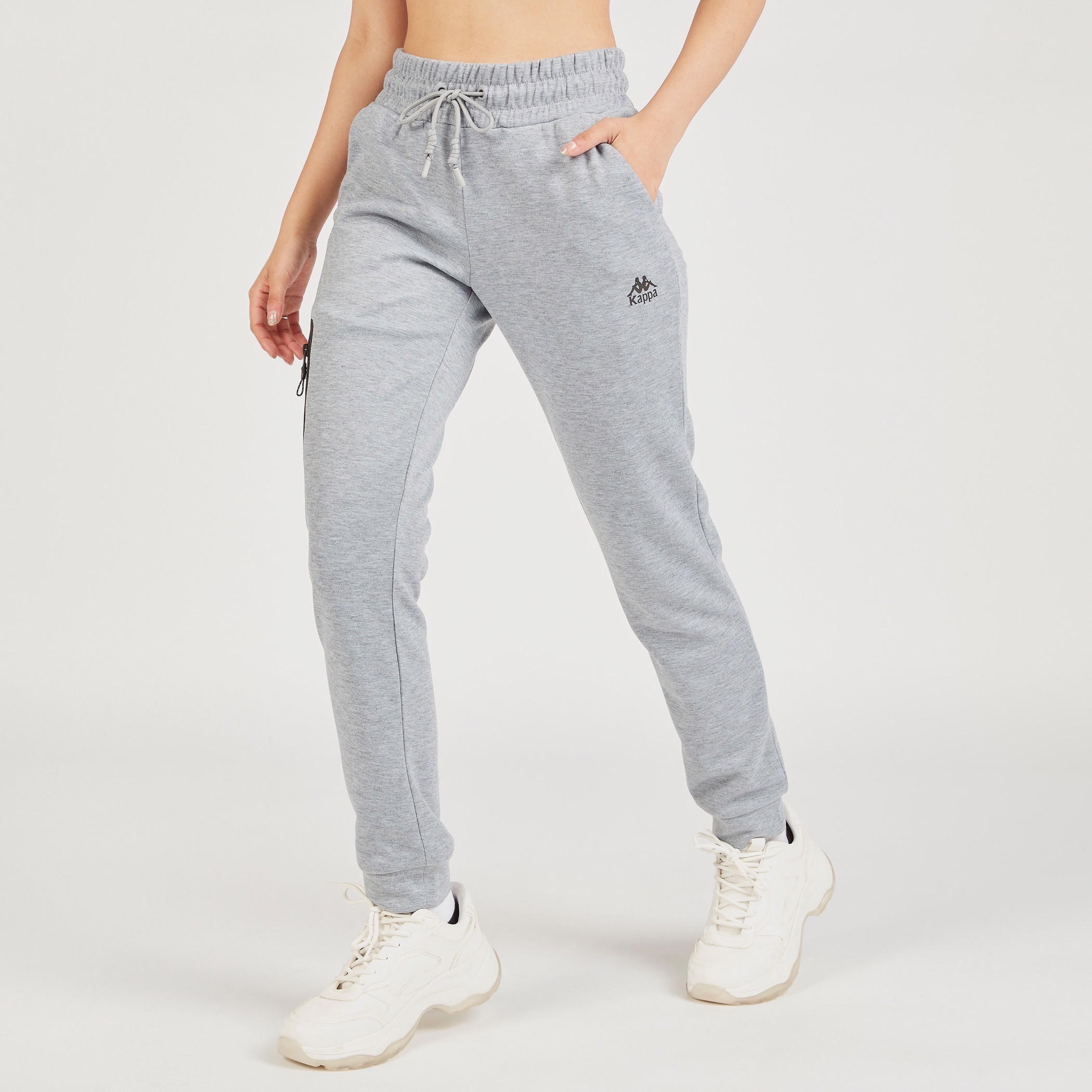 بنطلون رياضي سادة برباط إغلاق وجيوب من كابا-women-clothing-bottoms-joggers-image-7