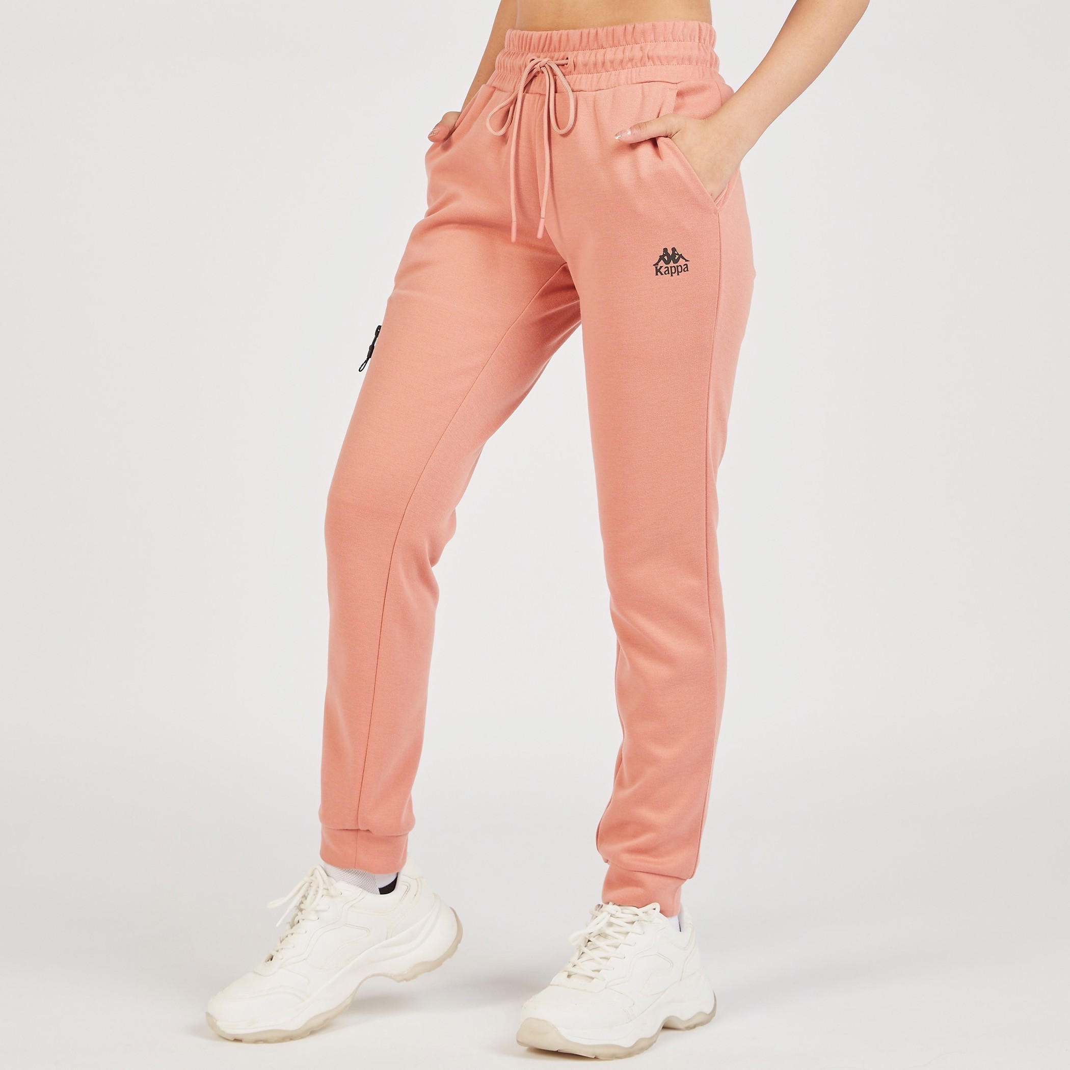 بنطلون رياضي سادة برباط إغلاق وجيوب من كابا-women-clothing-bottoms-joggers-image-11