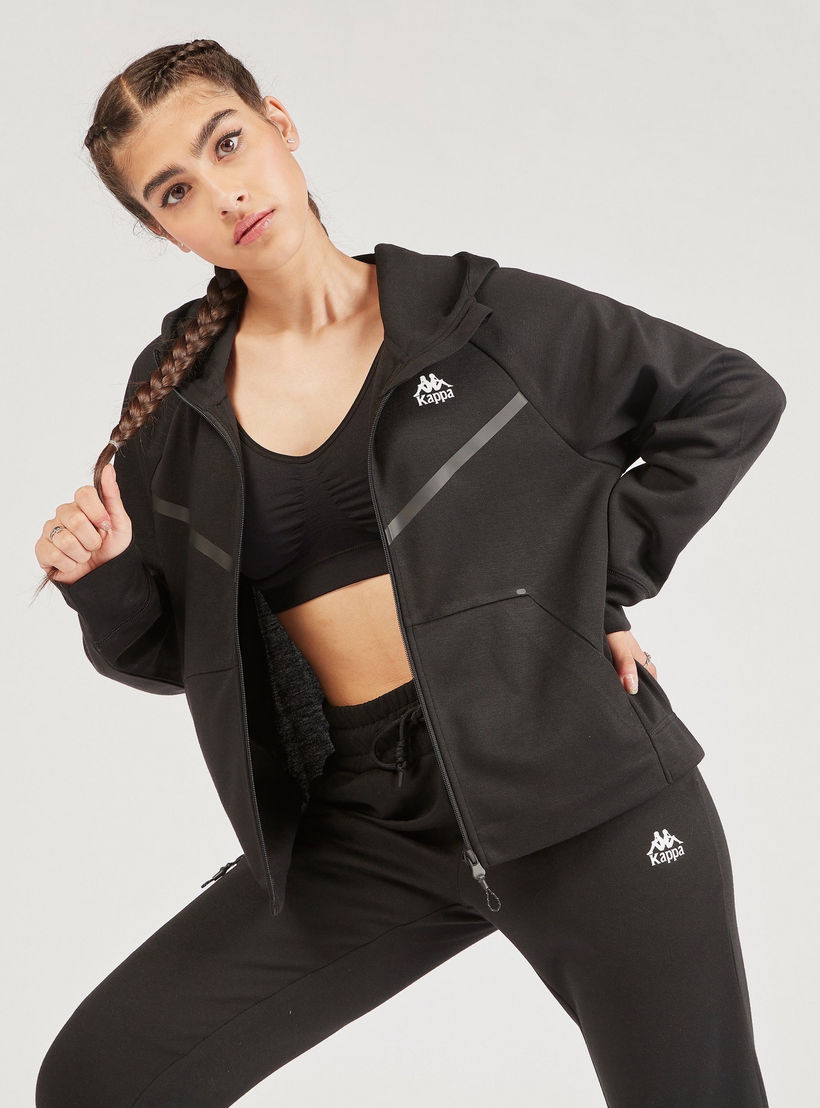 جاكيت سادة بسحّاب وقبّعة وأكمام طويلة وجيوب من كابا-women-clothing-sportswearandactivewear-coatsandjackets-jackets-image-5