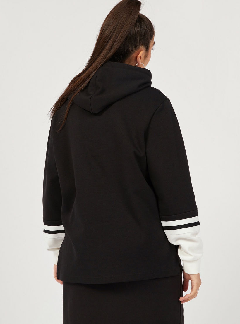 Kappa Printed Sweatshirt with Hood and Long Sleeves-women-clothing-sportswearandactivewear-hoodiesandsweatshirts-image-4