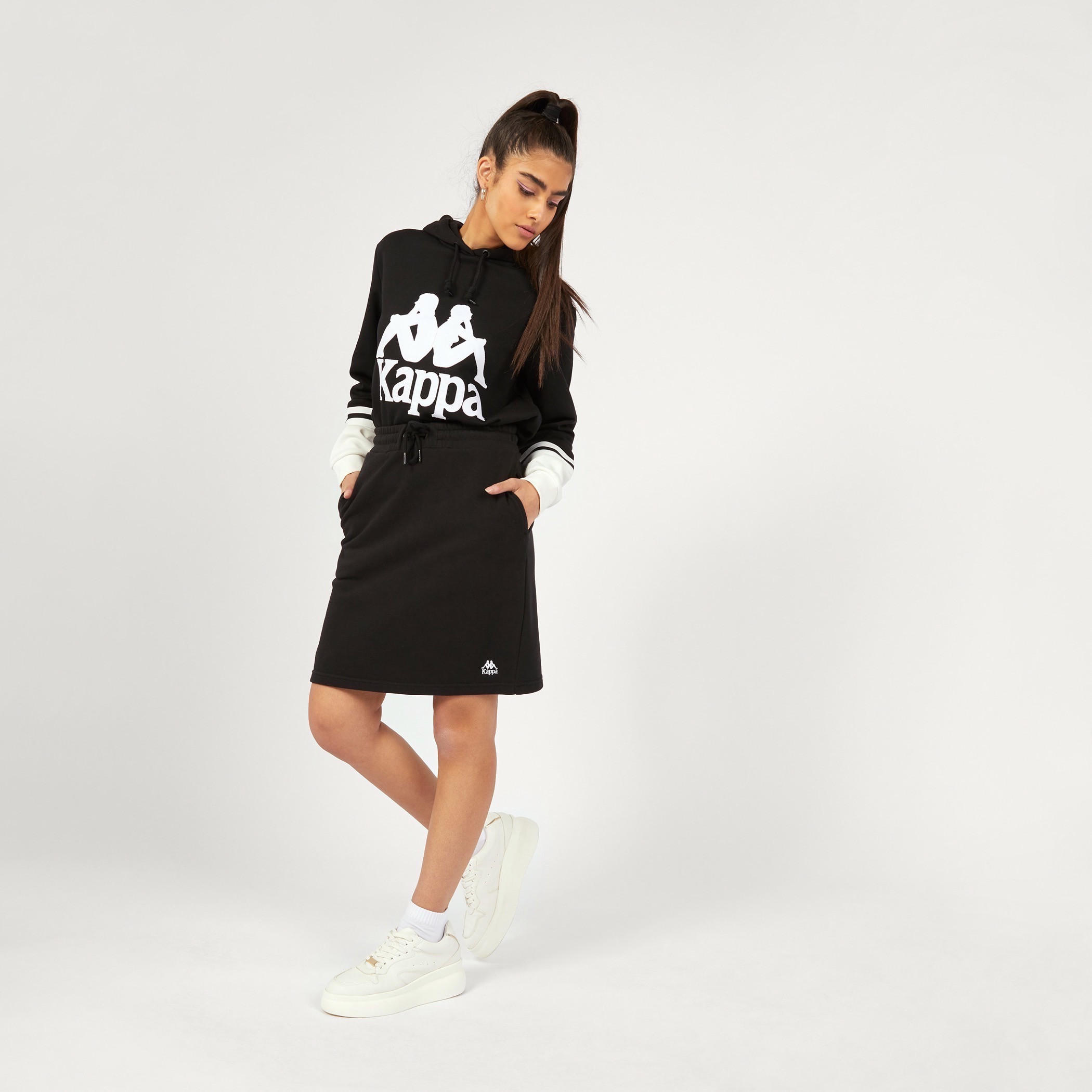 Kappa Printed Sweatshirt with Hood and Long Sleeves-women-clothing-sportswearandactivewear-hoodiesandsweatshirts-image-5