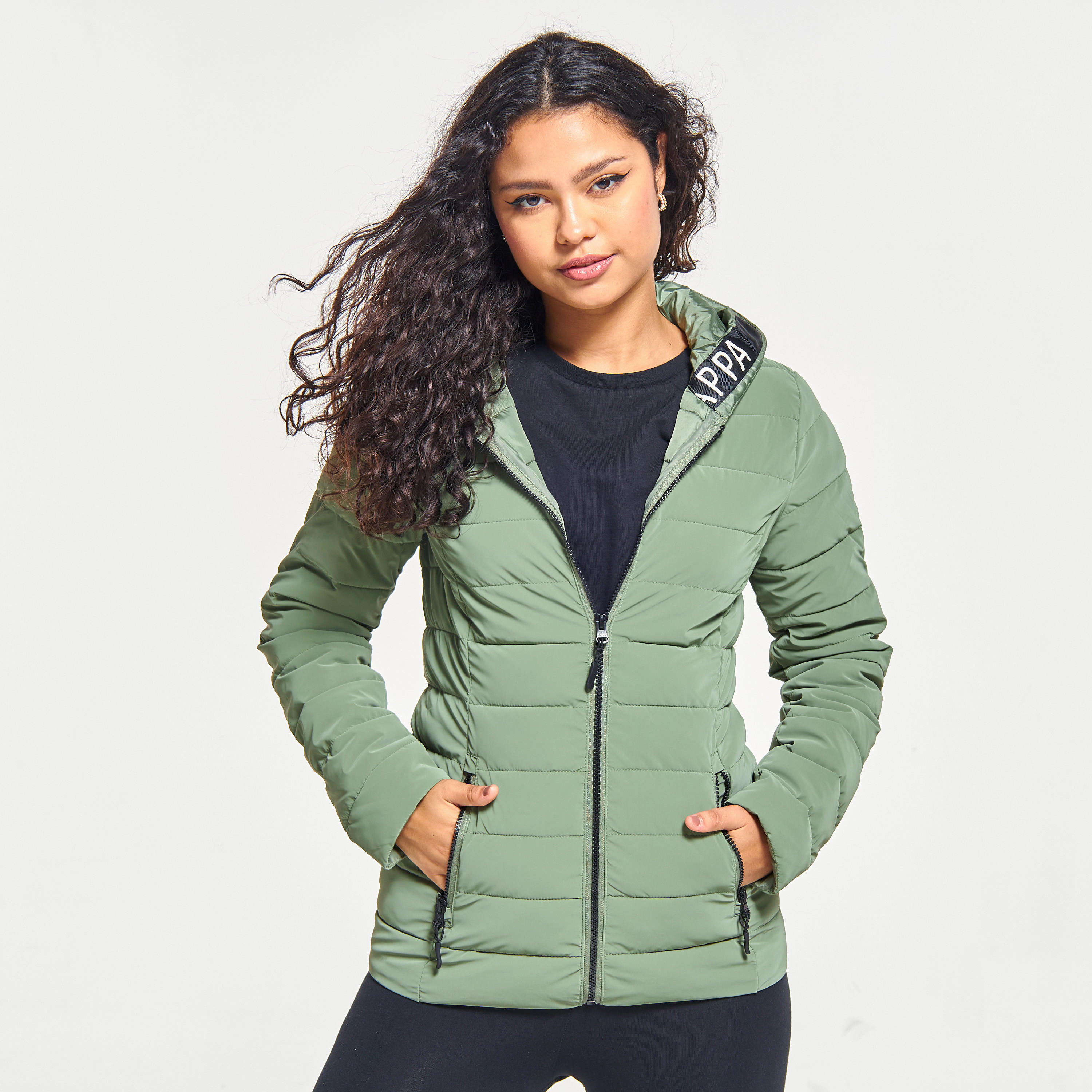 جاكيت منفوخ مبطن بسحاب وقبعة وأكمام طويلة من كابا-women-clothing-sportswearandactivewear-coatsandjackets-jackets-image-1