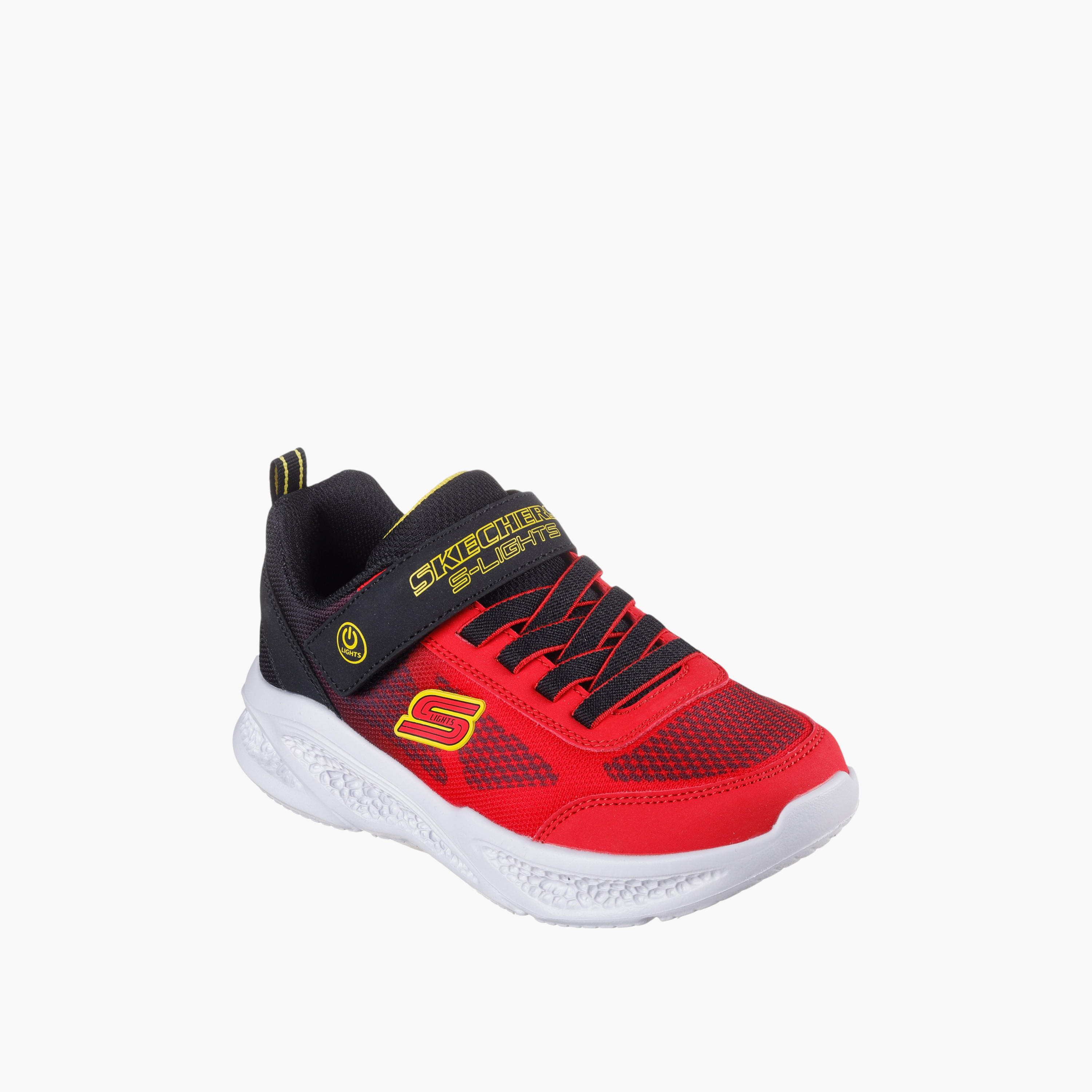Skechers Boys'  METEORLIGHTS Light-Up Sports Shoes with Hook and Loop Closure - 401495L-RDBK-boys-shoes-sneakers-image-1