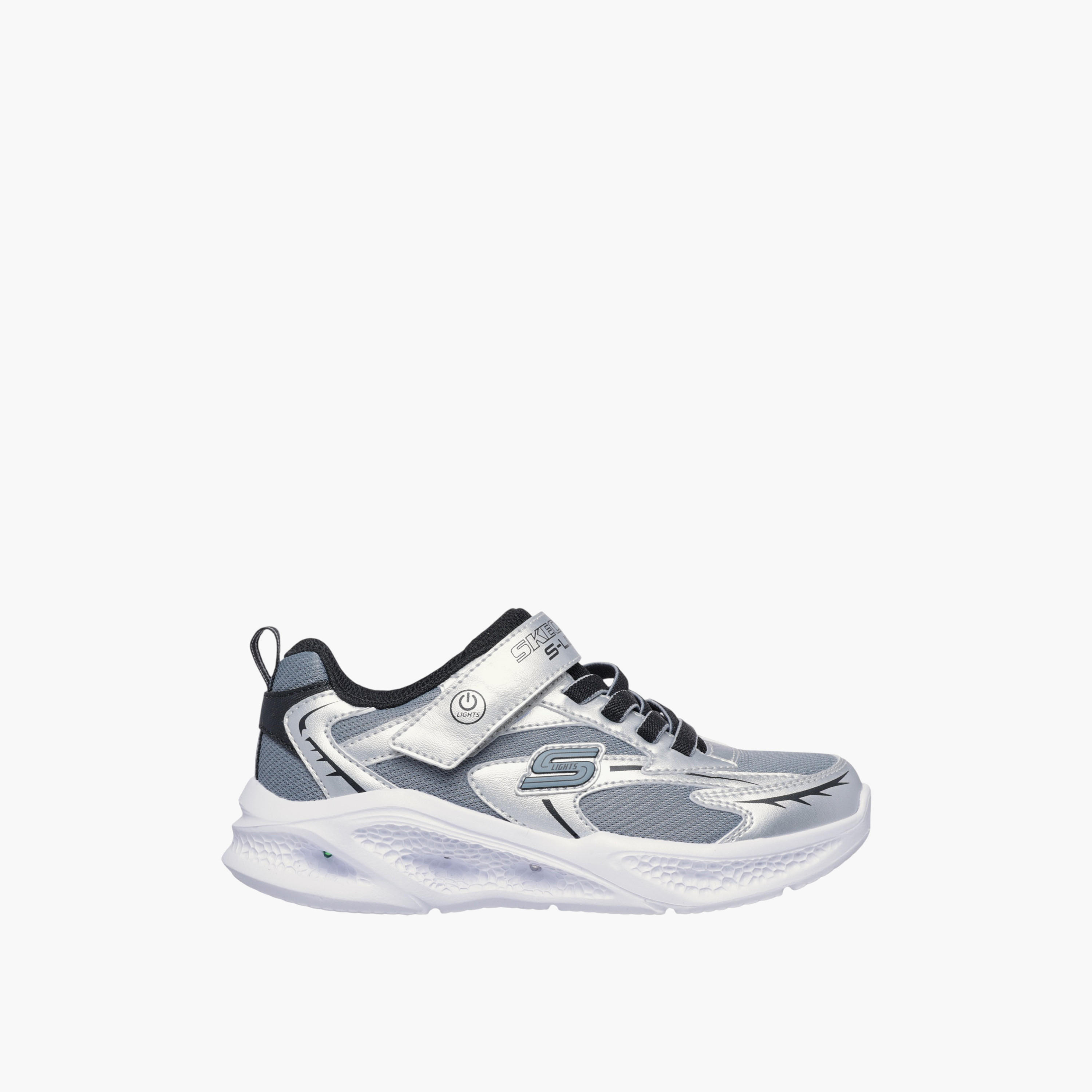 Skechers Boys' METEOR LIGHTS Light-Up Sports Shoes with Hook and Loop Closure - 401497L-SLBK-boys-shoes-sneakers-image-2