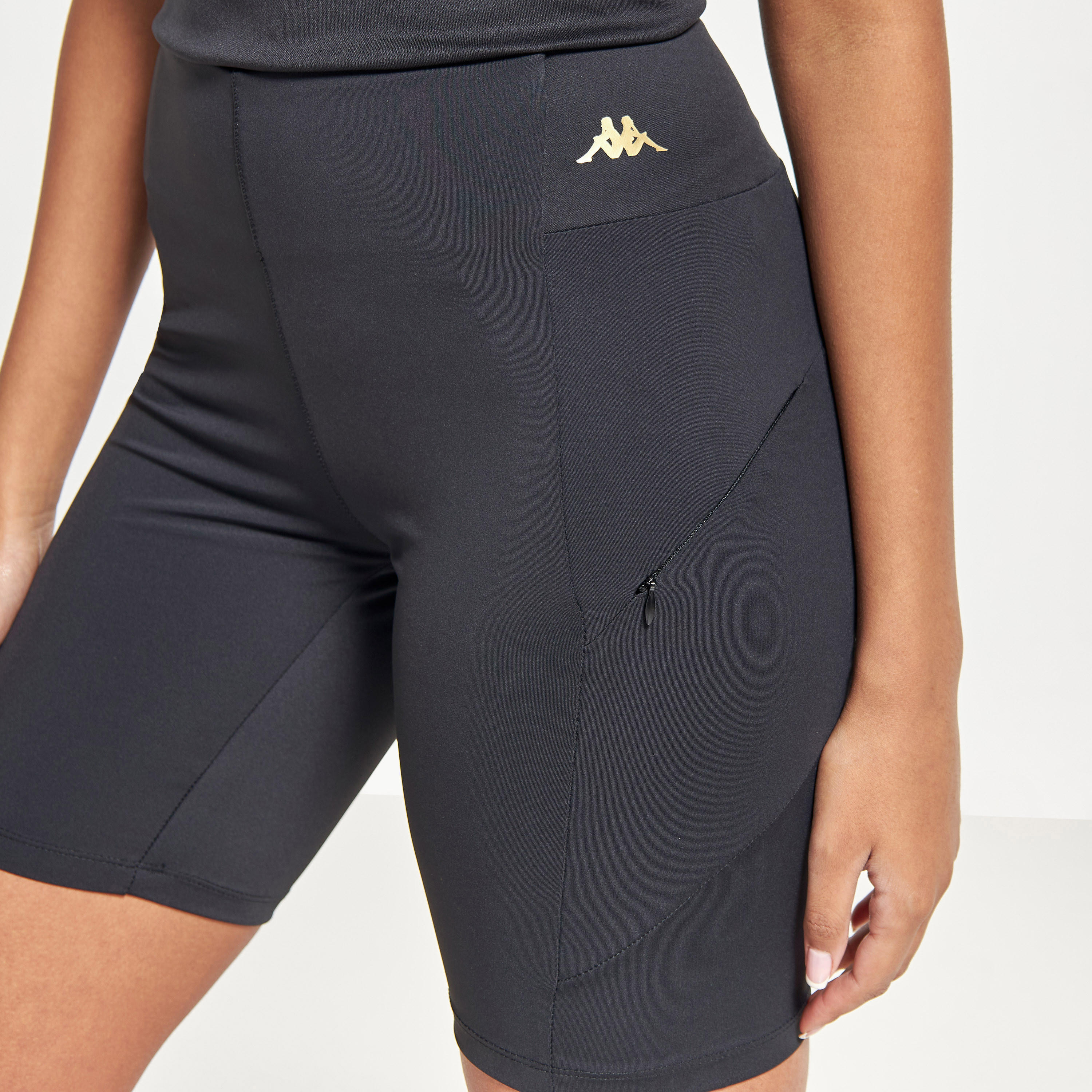 شورت ركوب الدراجات بخصر مطاطي وجيوب بسحاب من كابا-women-clothing-bottoms-shorts-image-4
